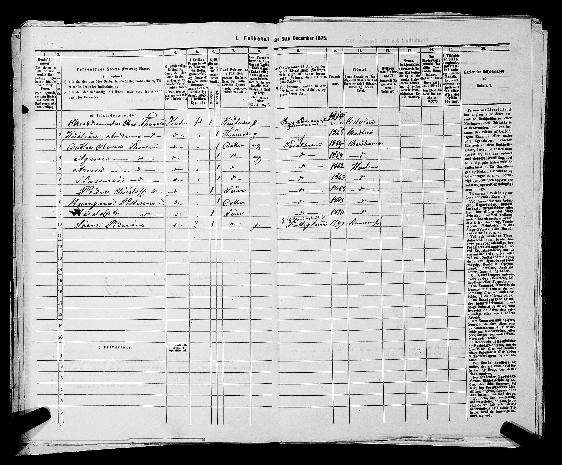 SAKO, 1875 census for 0703P Horten, 1875, p. 45