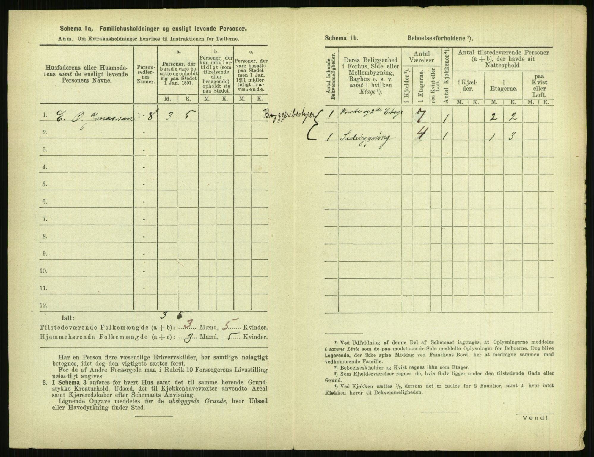 RA, 1891 census for 0806 Skien, 1891, p. 575