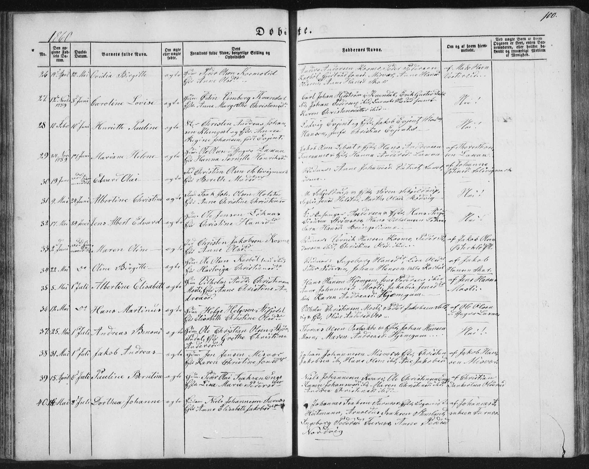 Ministerialprotokoller, klokkerbøker og fødselsregistre - Nordland, SAT/A-1459/852/L0738: Parish register (official) no. 852A08, 1849-1865, p. 100