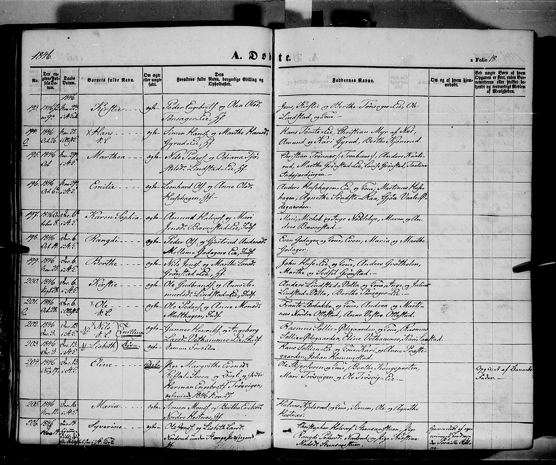 Stange prestekontor, SAH/PREST-002/K/L0011: Parish register (official) no. 11, 1846-1852, p. 18