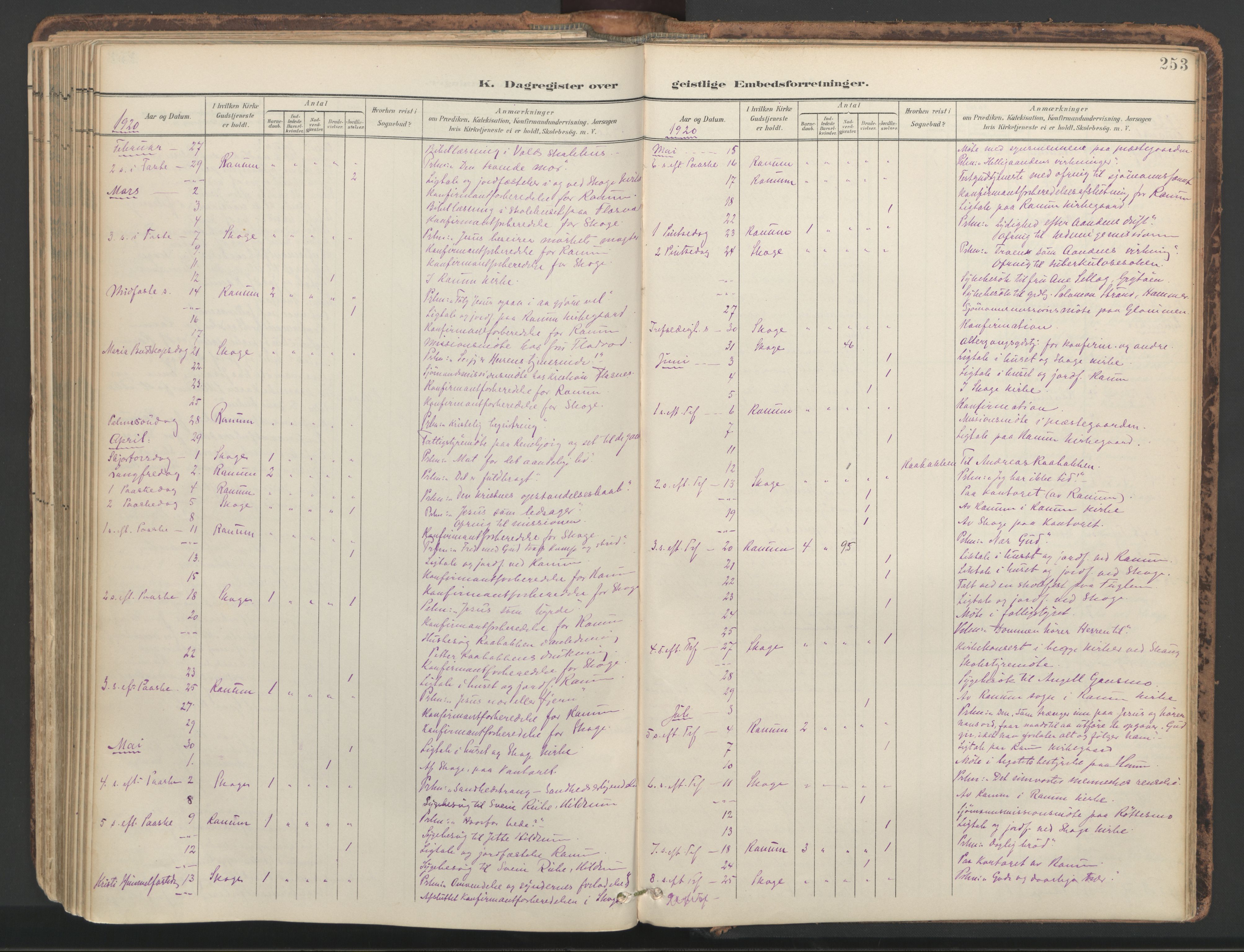 Ministerialprotokoller, klokkerbøker og fødselsregistre - Nord-Trøndelag, SAT/A-1458/764/L0556: Parish register (official) no. 764A11, 1897-1924, p. 253