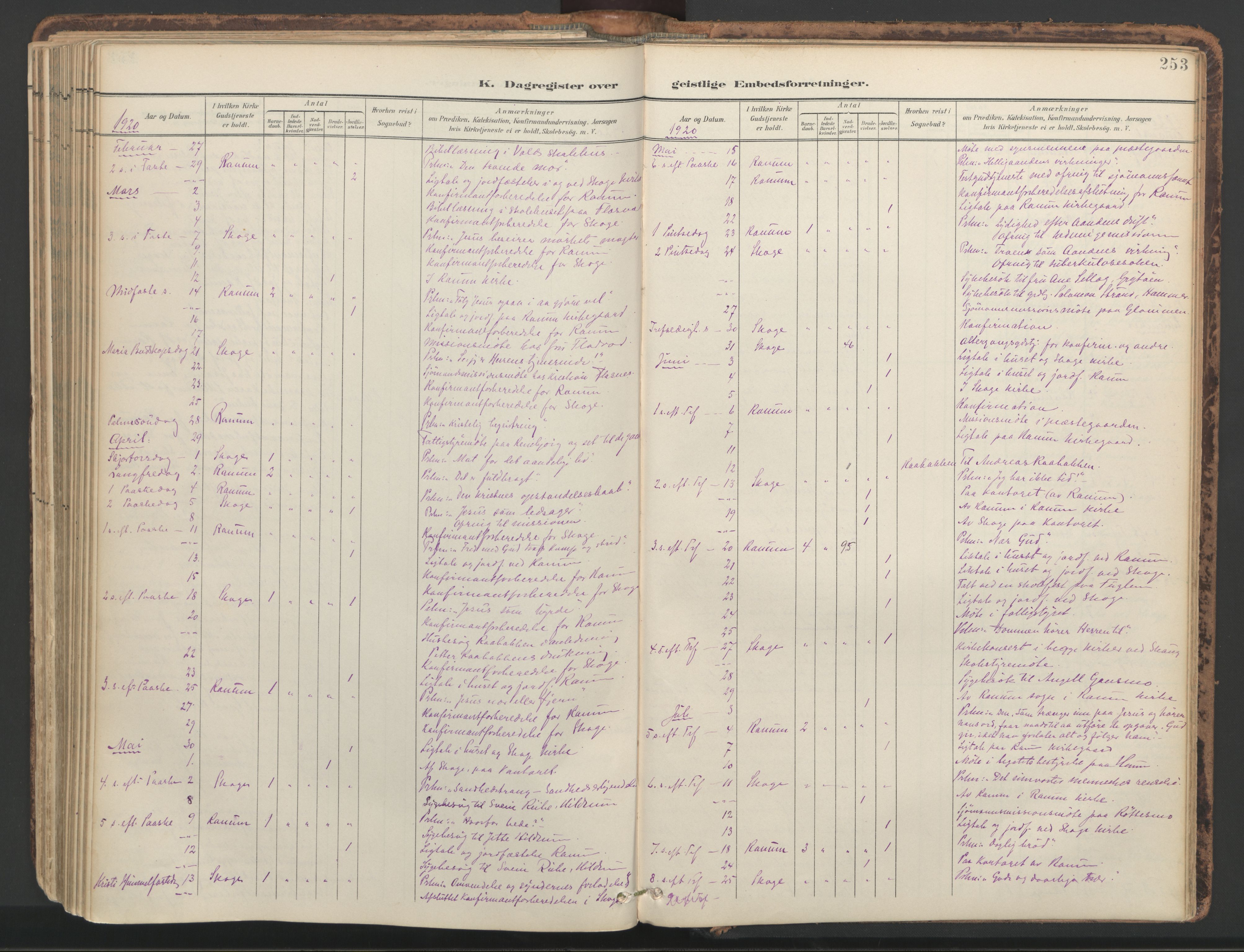 Ministerialprotokoller, klokkerbøker og fødselsregistre - Nord-Trøndelag, AV/SAT-A-1458/764/L0556: Parish register (official) no. 764A11, 1897-1924, p. 253