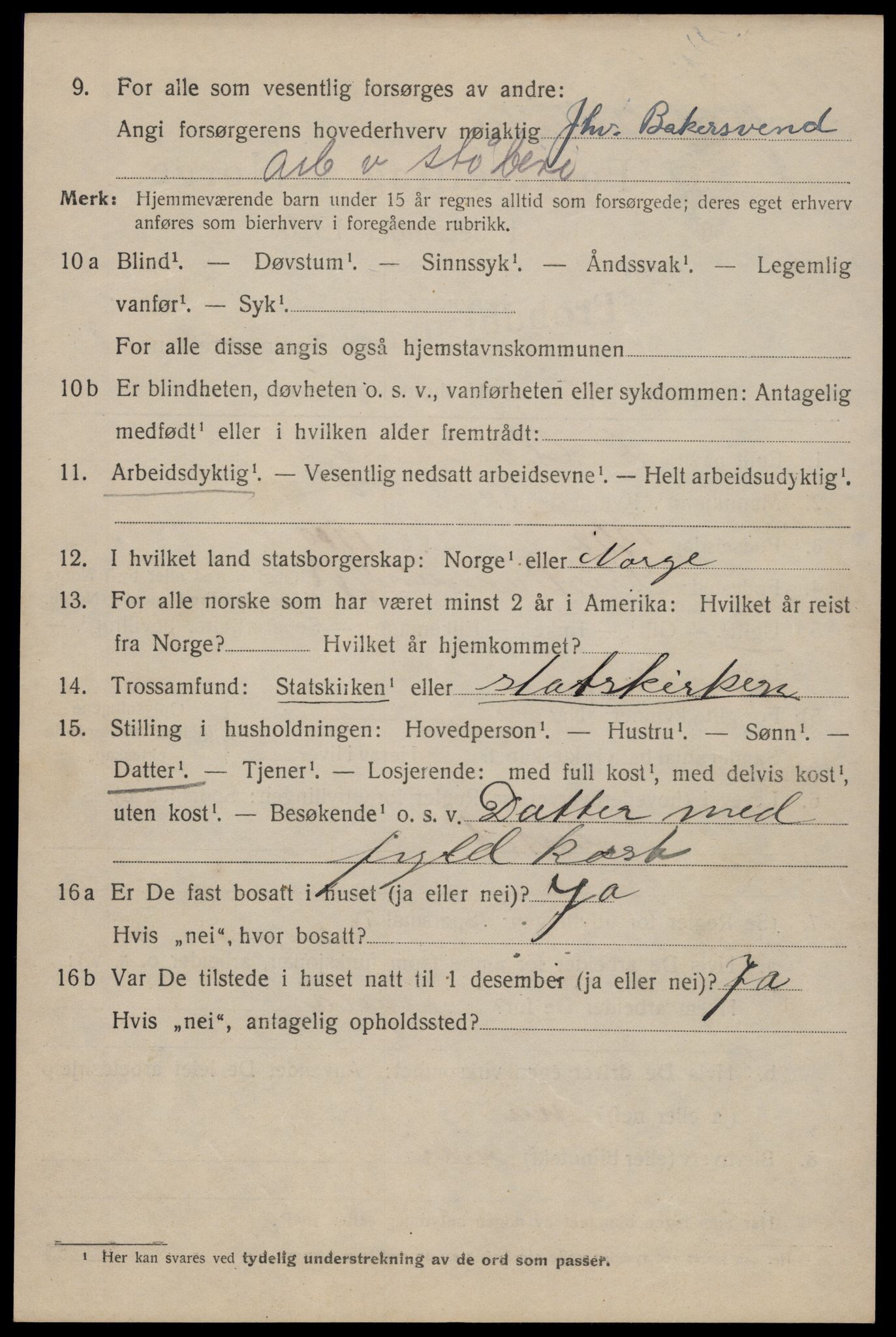 SAT, 1920 census for Trondheim, 1920, p. 143083