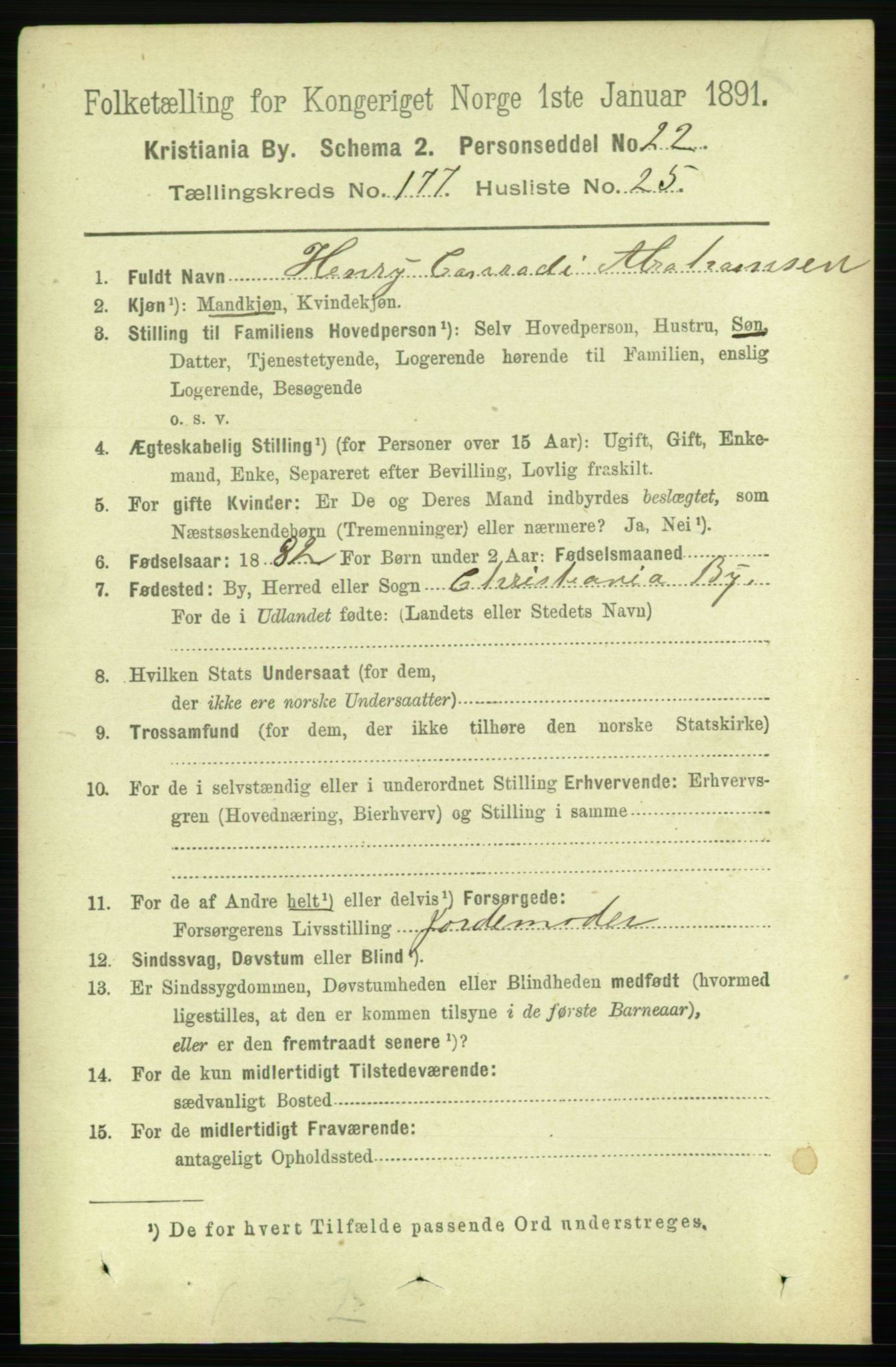 RA, 1891 census for 0301 Kristiania, 1891, p. 106920