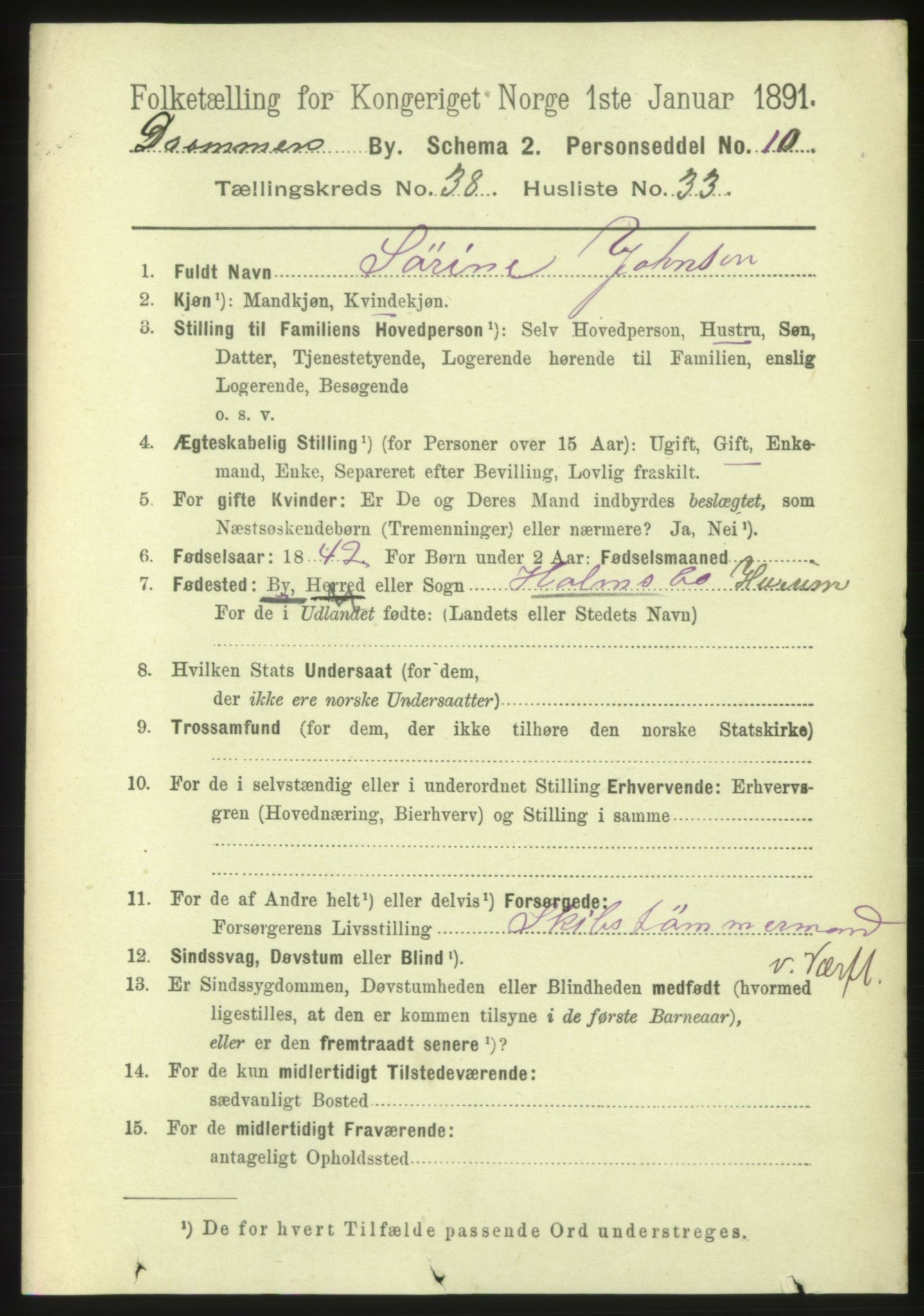 RA, 1891 census for 0602 Drammen, 1891, p. 23293