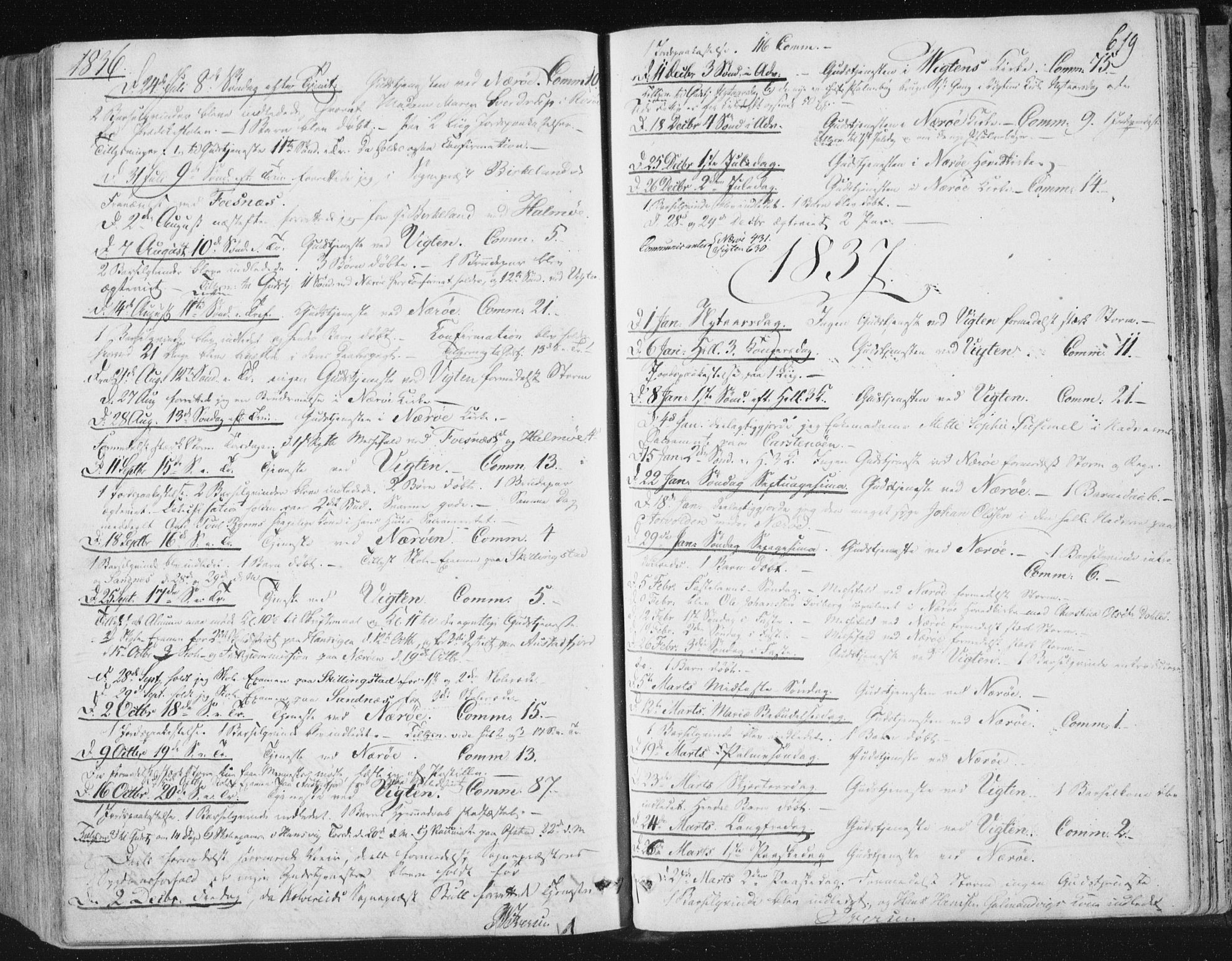 Ministerialprotokoller, klokkerbøker og fødselsregistre - Nord-Trøndelag, SAT/A-1458/784/L0669: Parish register (official) no. 784A04, 1829-1859, p. 619