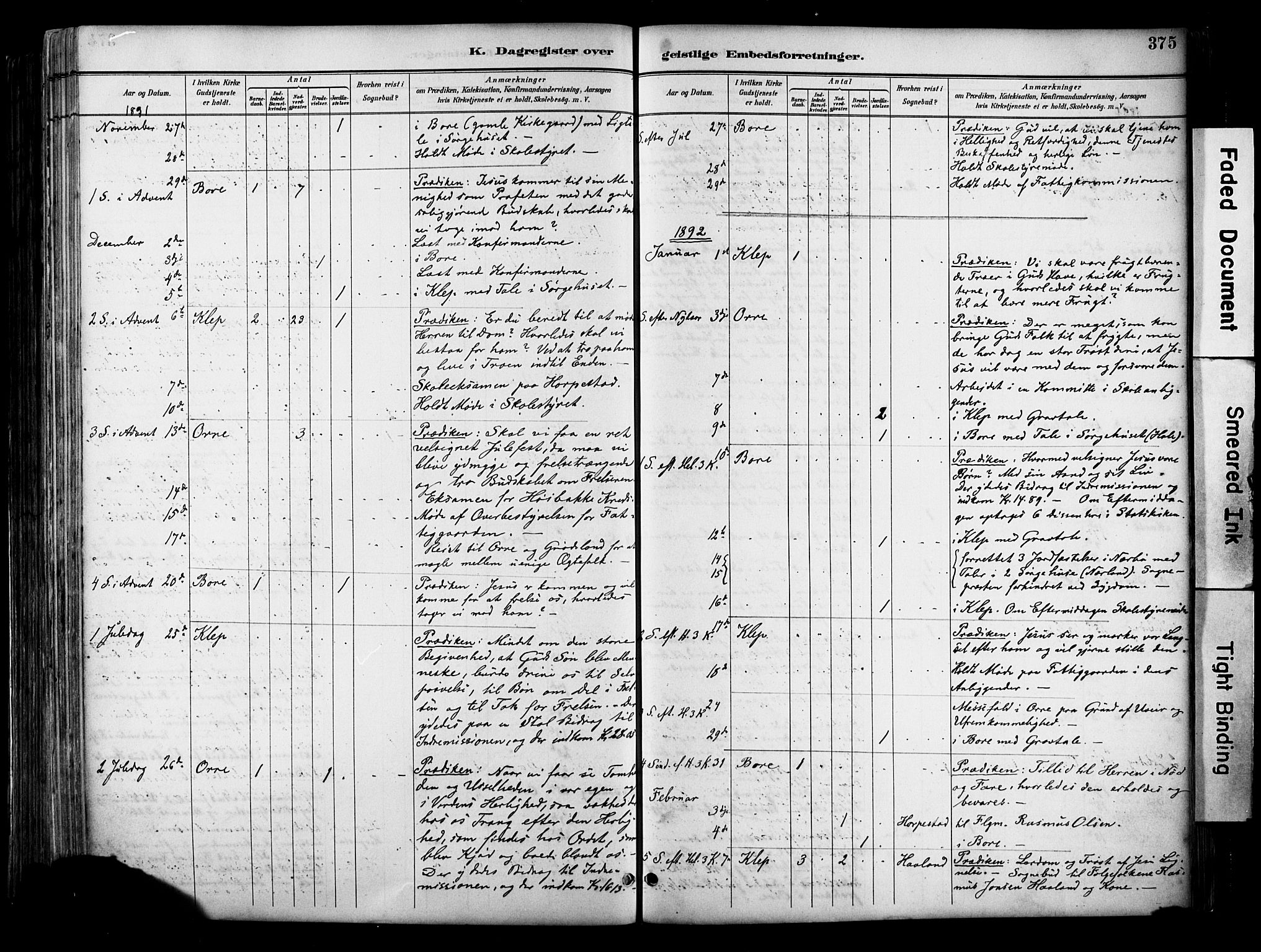 Klepp sokneprestkontor, SAST/A-101803/001/3/30BA/L0009: Parish register (official) no. A 7, 1886-1915, p. 375