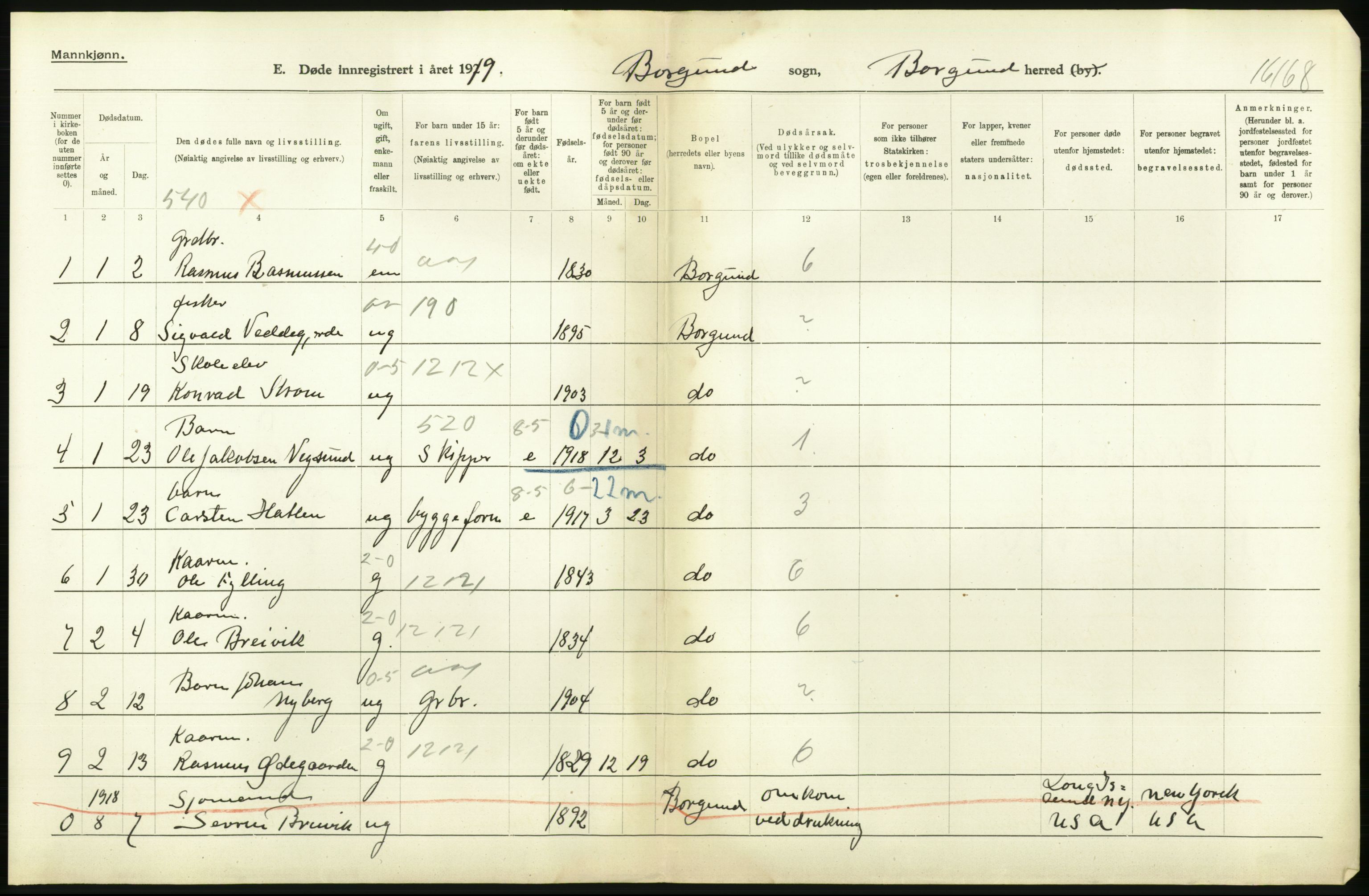 Statistisk sentralbyrå, Sosiodemografiske emner, Befolkning, AV/RA-S-2228/D/Df/Dfb/Dfbi/L0042: Møre fylke: Døde. Bygder og byer., 1919, p. 82