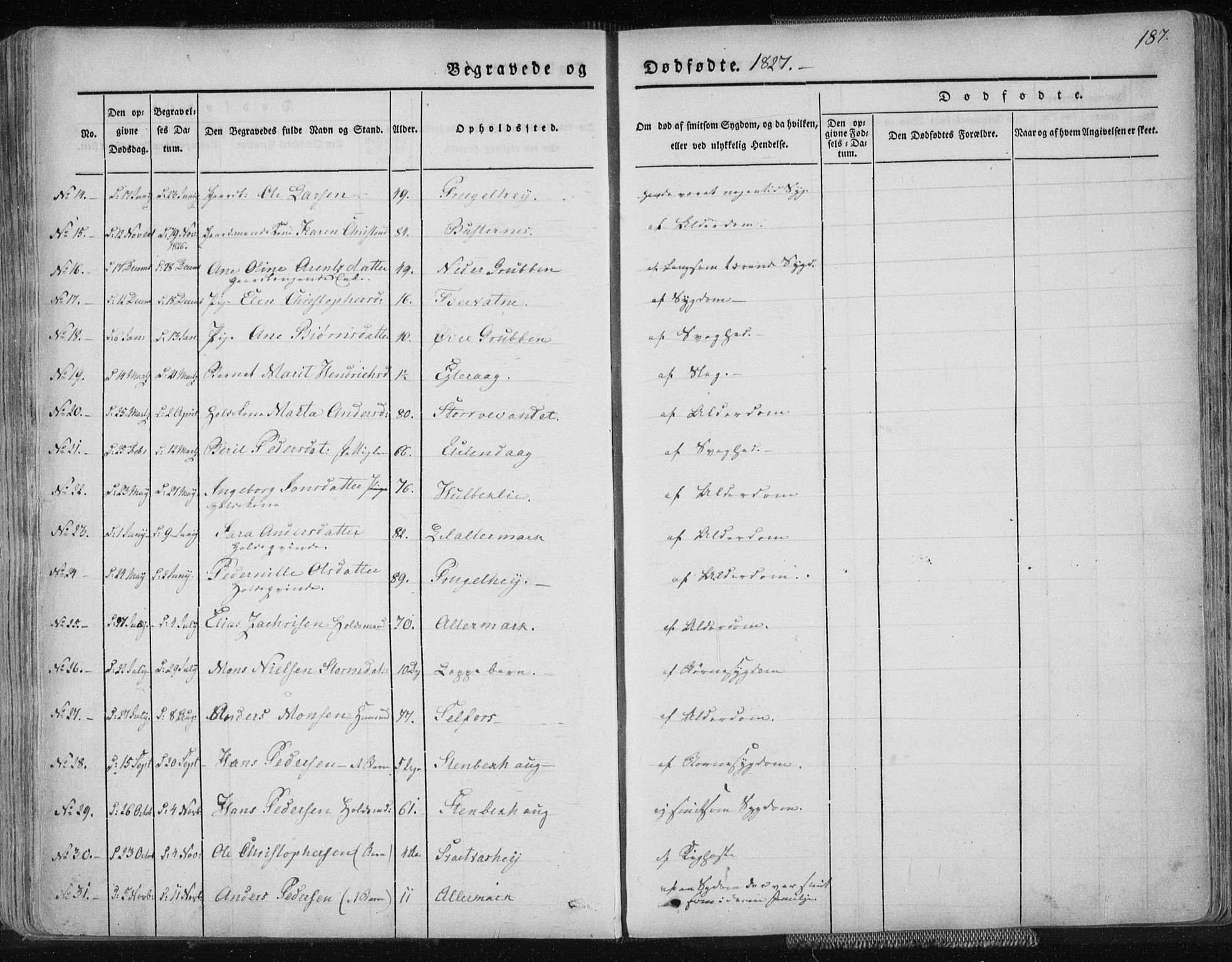 Ministerialprotokoller, klokkerbøker og fødselsregistre - Nordland, AV/SAT-A-1459/827/L0390: Parish register (official) no. 827A02, 1826-1841, p. 187