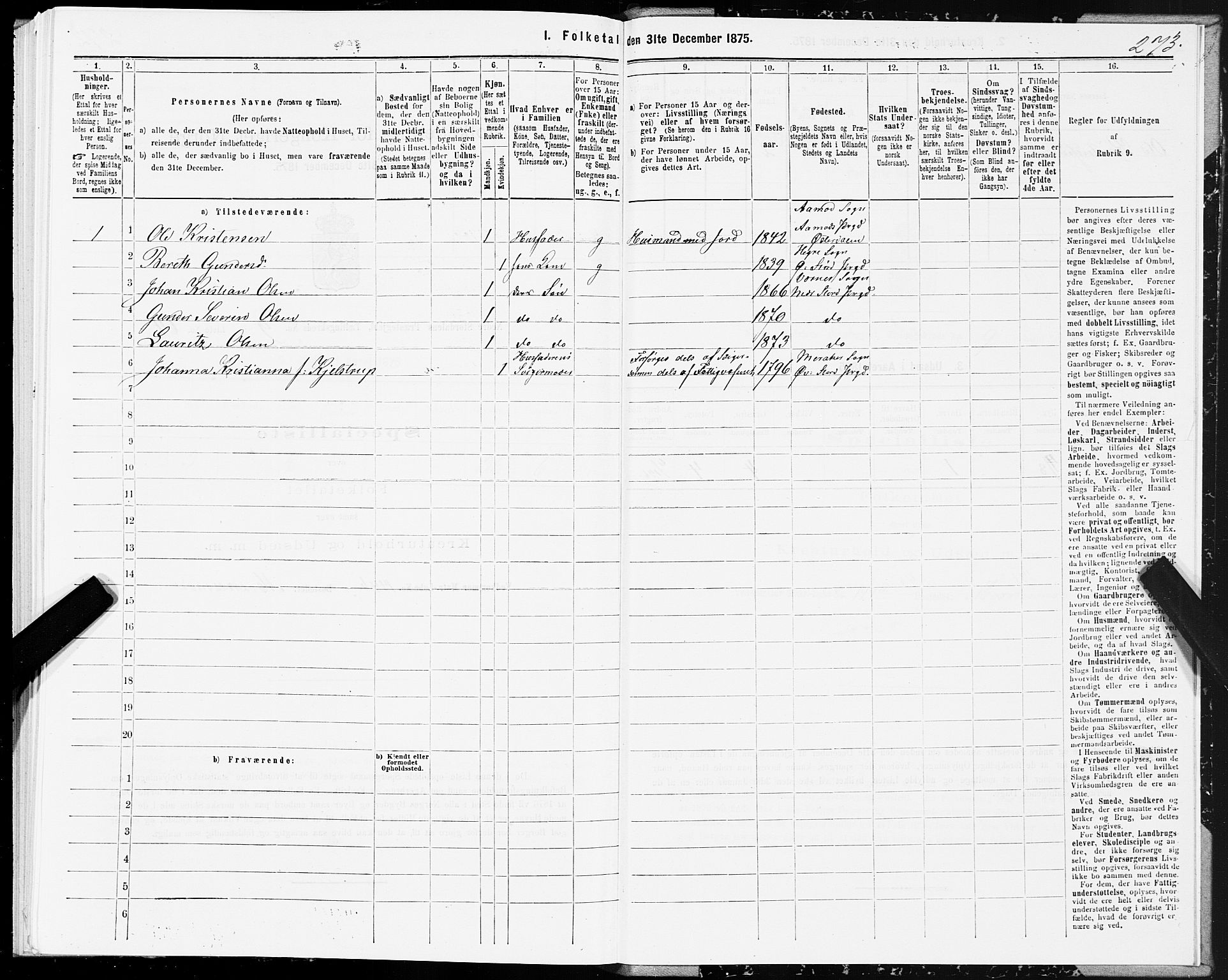 SAT, 1875 census for 1714P Nedre Stjørdal, 1875, p. 4273