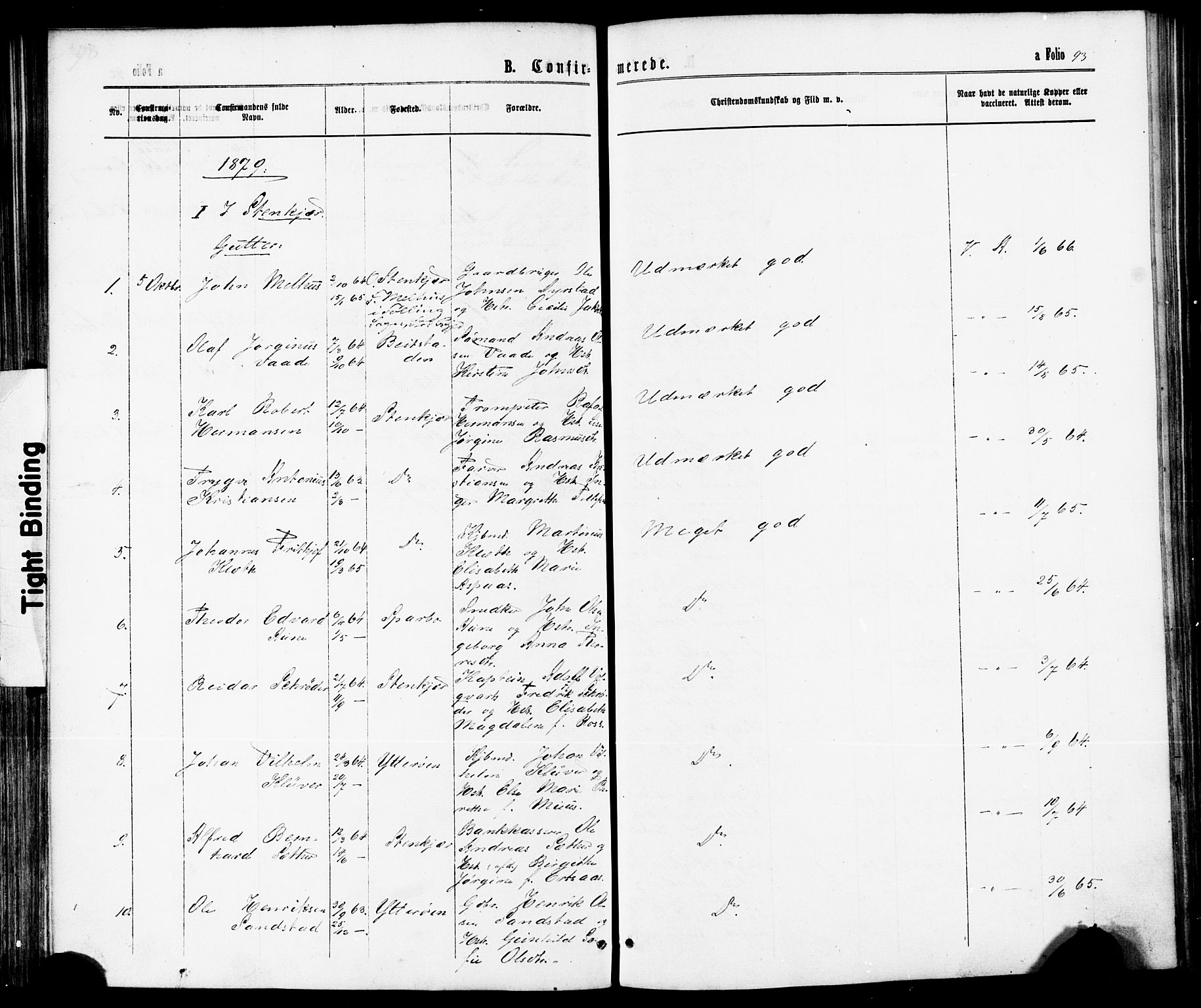 Ministerialprotokoller, klokkerbøker og fødselsregistre - Nord-Trøndelag, SAT/A-1458/739/L0370: Parish register (official) no. 739A02, 1868-1881, p. 93
