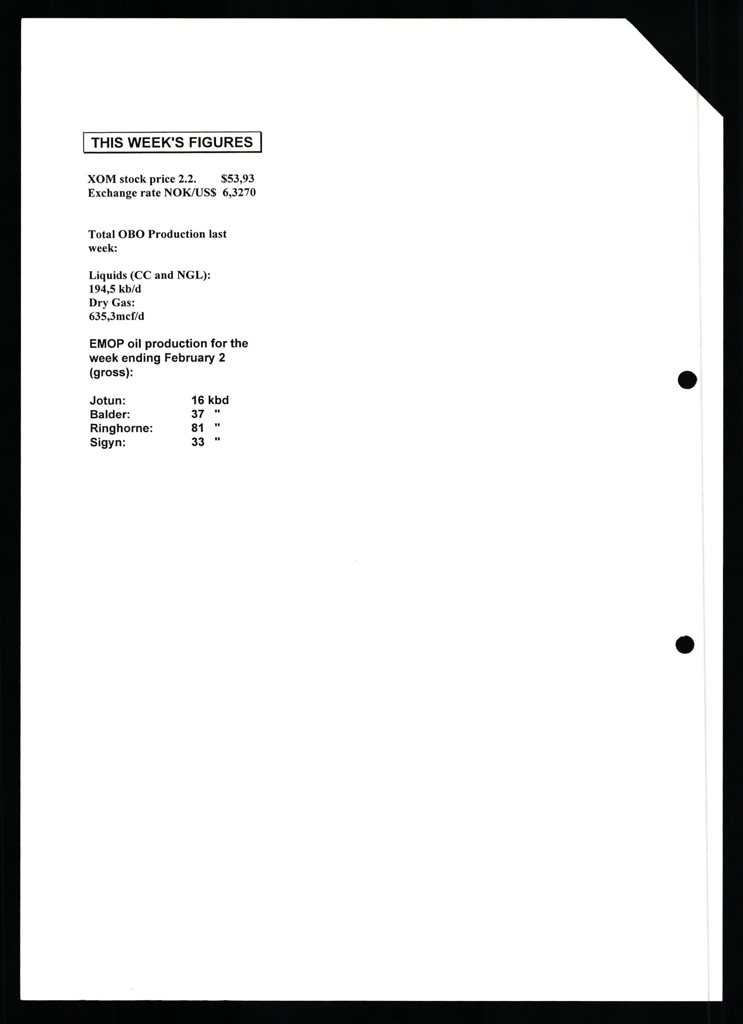 Pa 0982 - Esso Norge A/S, AV/SAST-A-100448/X/Xd/L0006: Ukenytt, 2002-2006