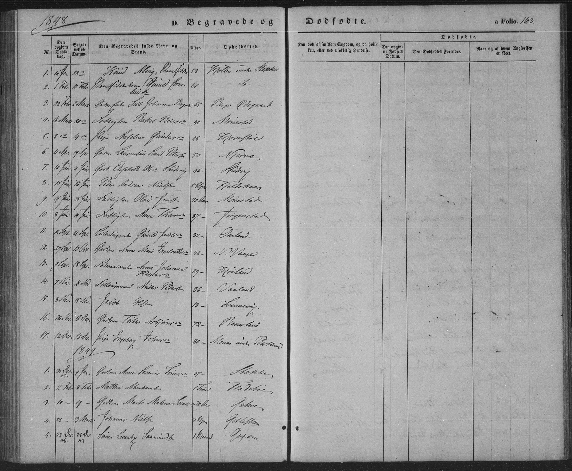Sør-Audnedal sokneprestkontor, SAK/1111-0039/F/Fa/Faa/L0002: Parish register (official) no. A 2, 1848-1867, p. 163