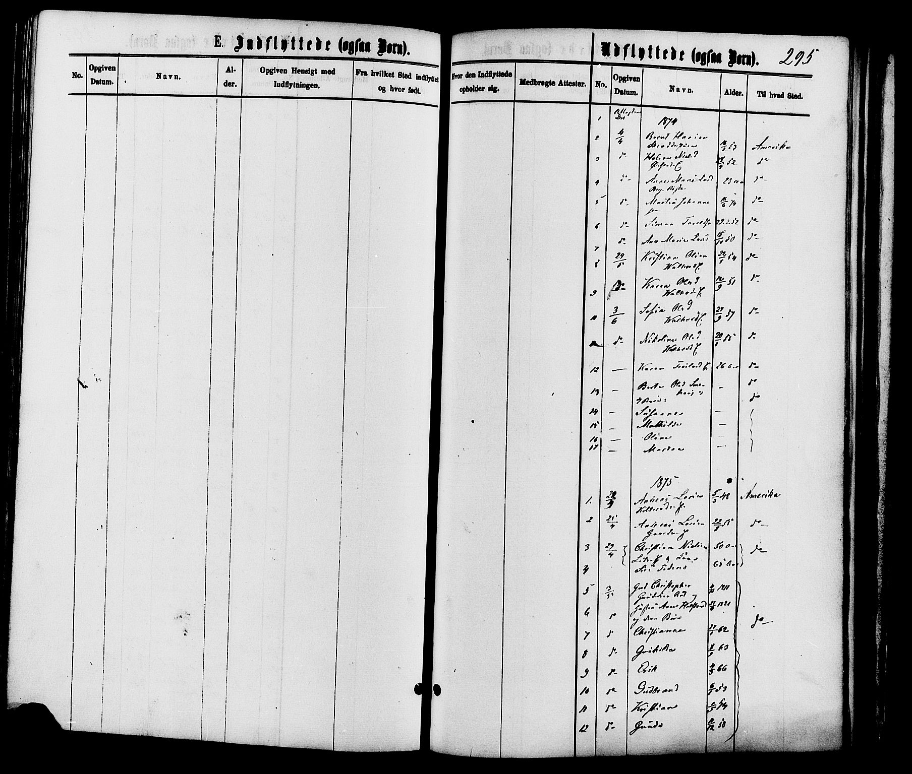 Nordre Land prestekontor, SAH/PREST-124/H/Ha/Haa/L0002: Parish register (official) no. 2, 1872-1881, p. 295