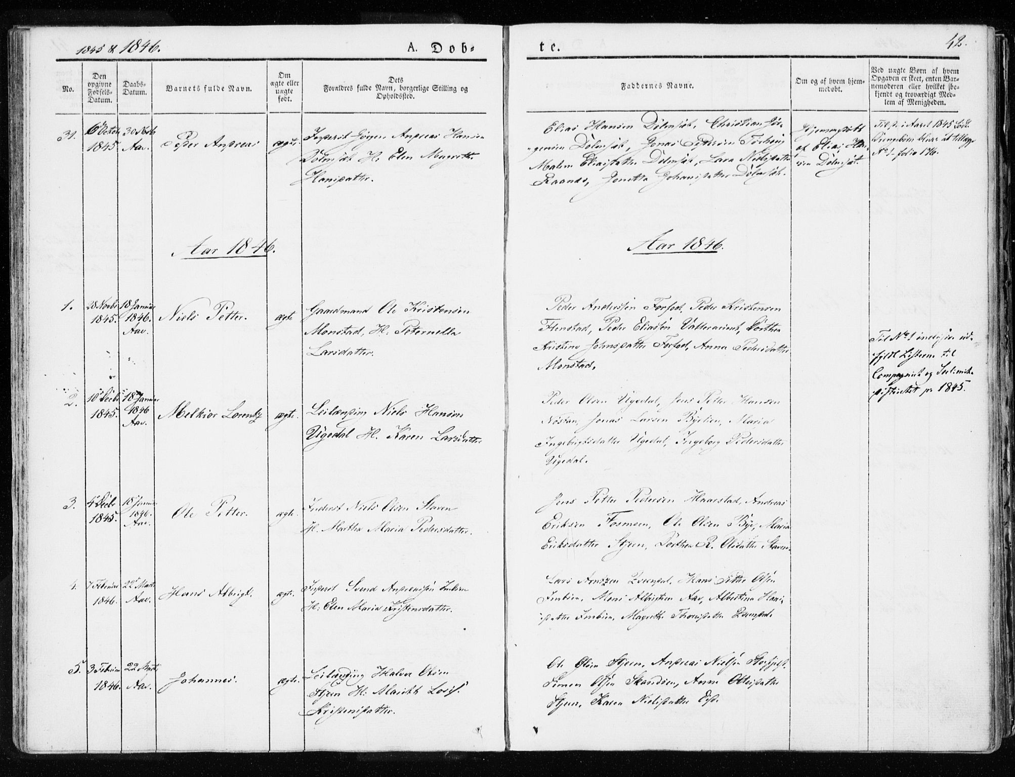 Ministerialprotokoller, klokkerbøker og fødselsregistre - Sør-Trøndelag, SAT/A-1456/655/L0676: Parish register (official) no. 655A05, 1830-1847, p. 42