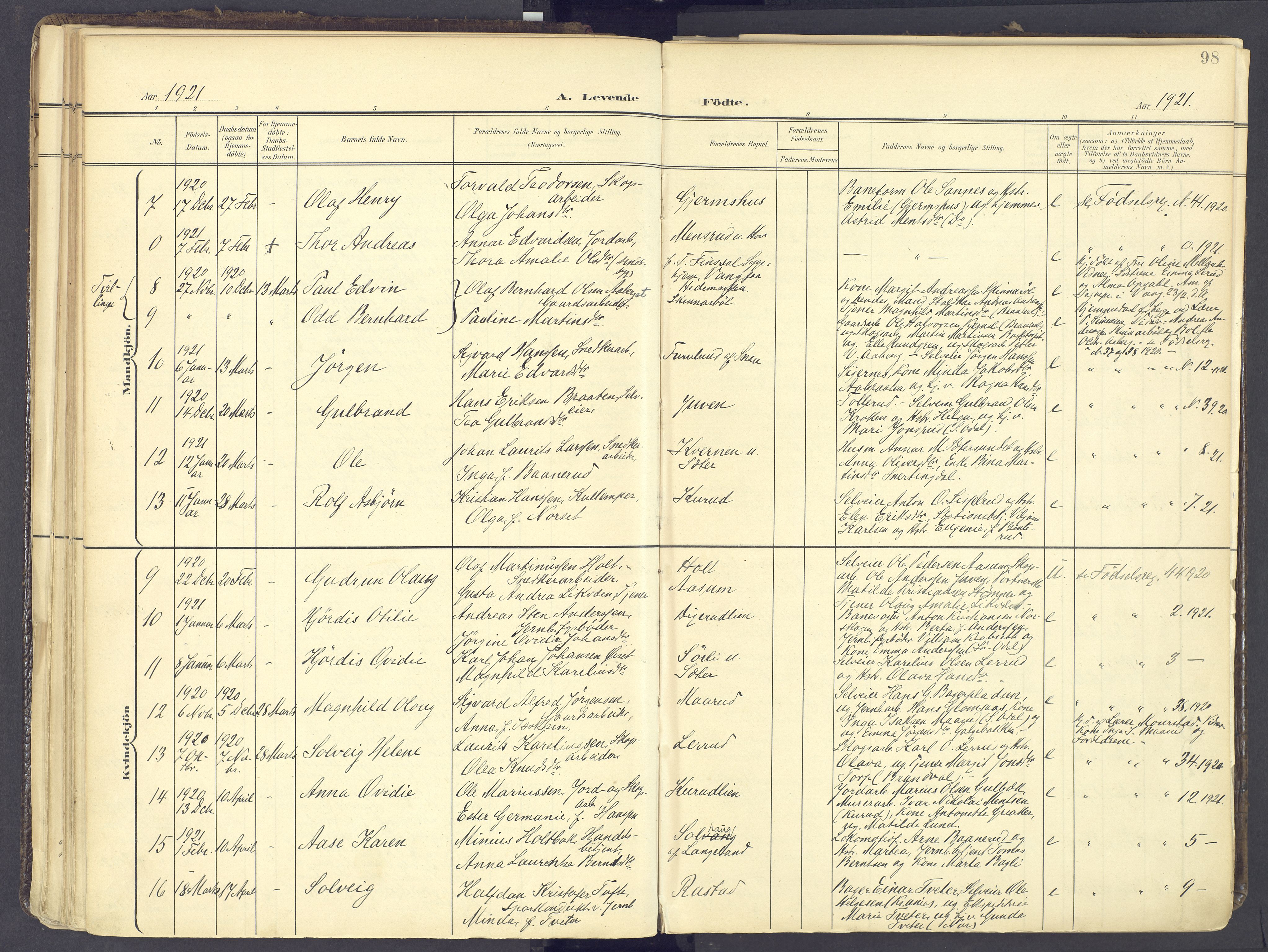 Vinger prestekontor, AV/SAH-PREST-024/H/Ha/Haa/L0017: Parish register (official) no. 17, 1901-1927, p. 98