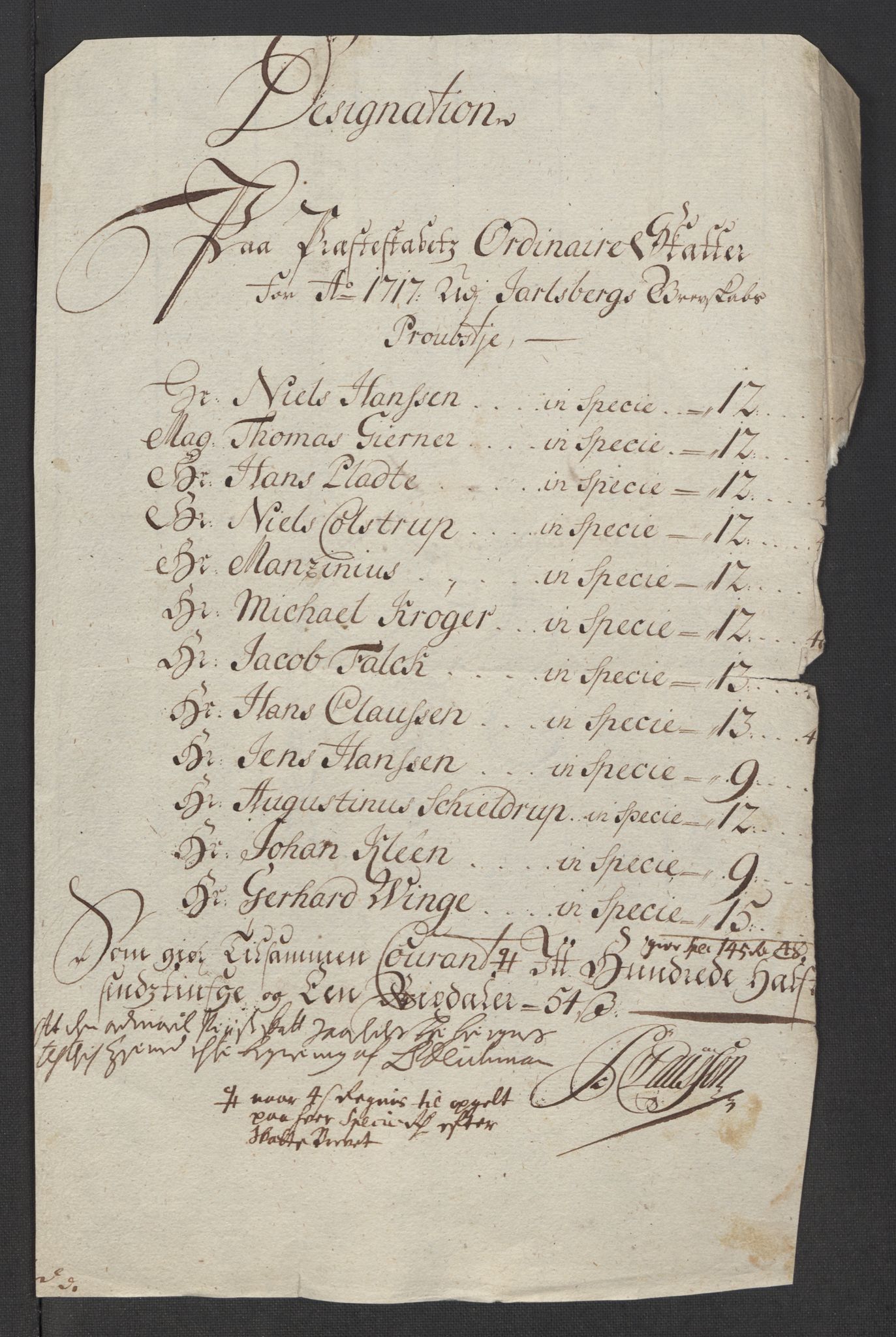 Rentekammeret inntil 1814, Reviderte regnskaper, Fogderegnskap, AV/RA-EA-4092/R32/L1881: Fogderegnskap Jarlsberg grevskap, 1717, p. 371