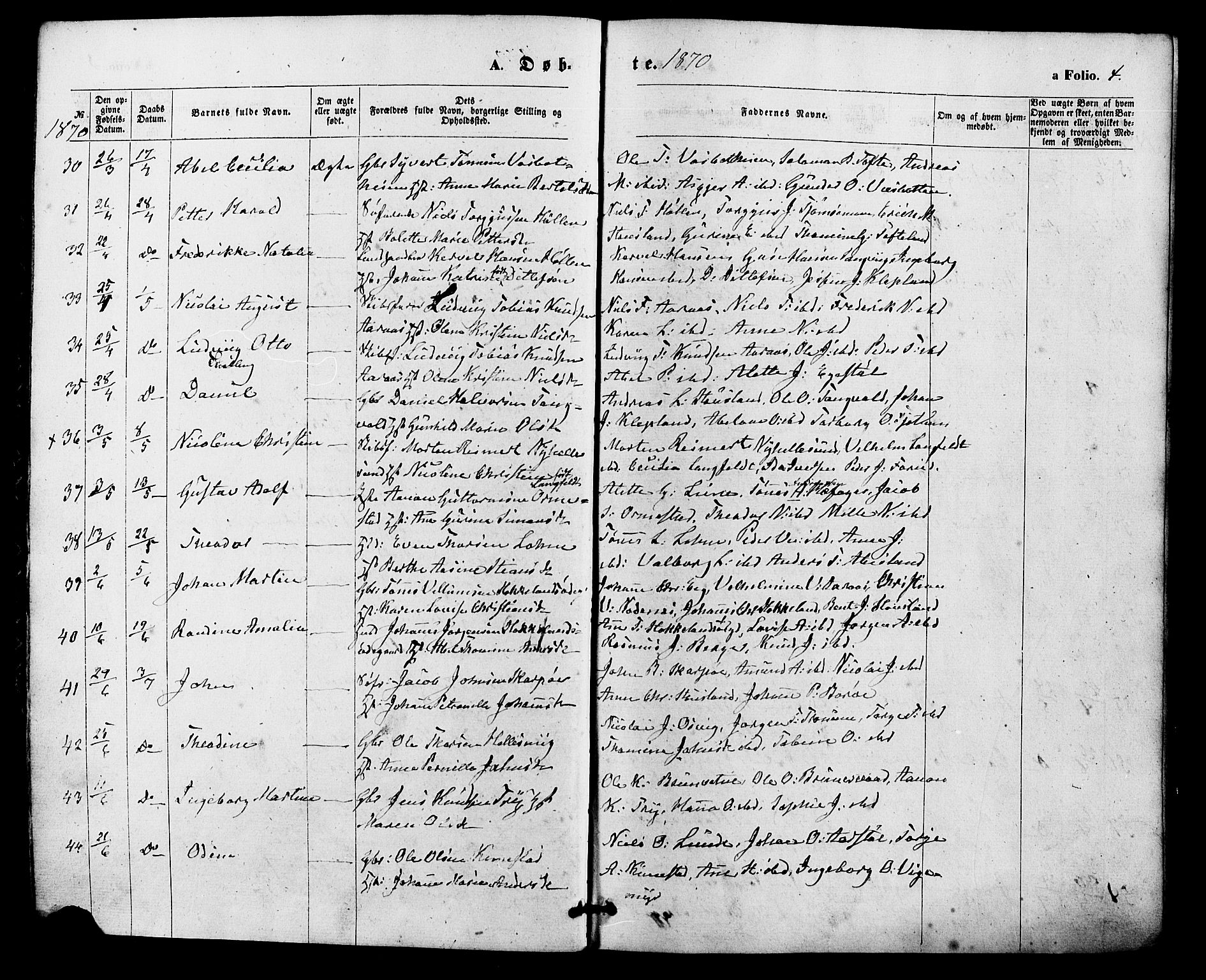 Søgne sokneprestkontor, SAK/1111-0037/F/Fa/Fab/L0011: Parish register (official) no. A 11, 1869-1879, p. 4