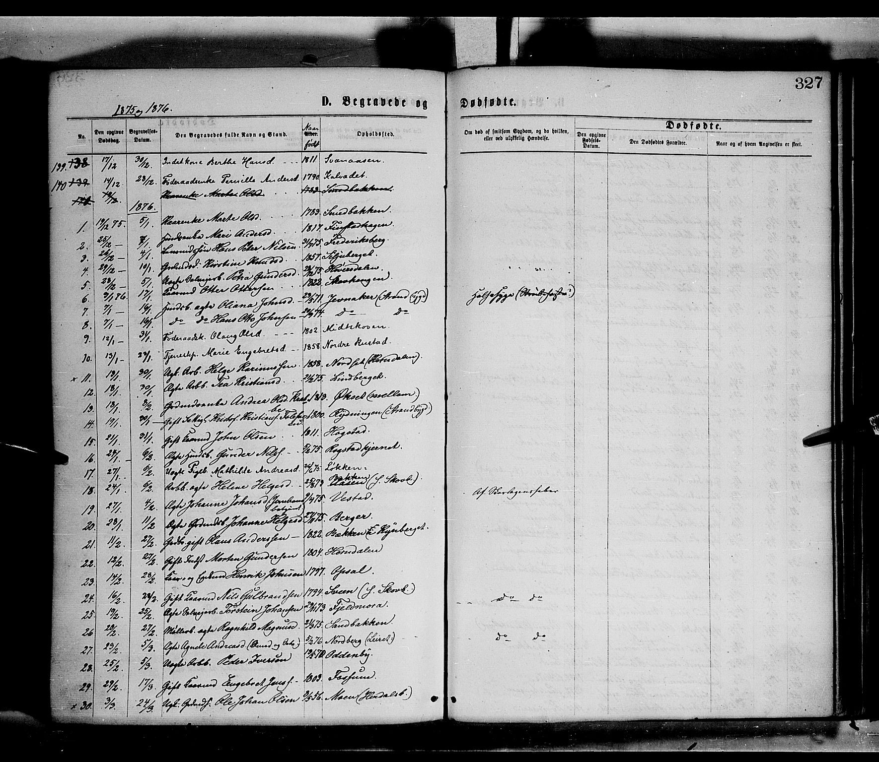 Elverum prestekontor, SAH/PREST-044/H/Ha/Haa/L0011: Parish register (official) no. 11, 1869-1879, p. 327