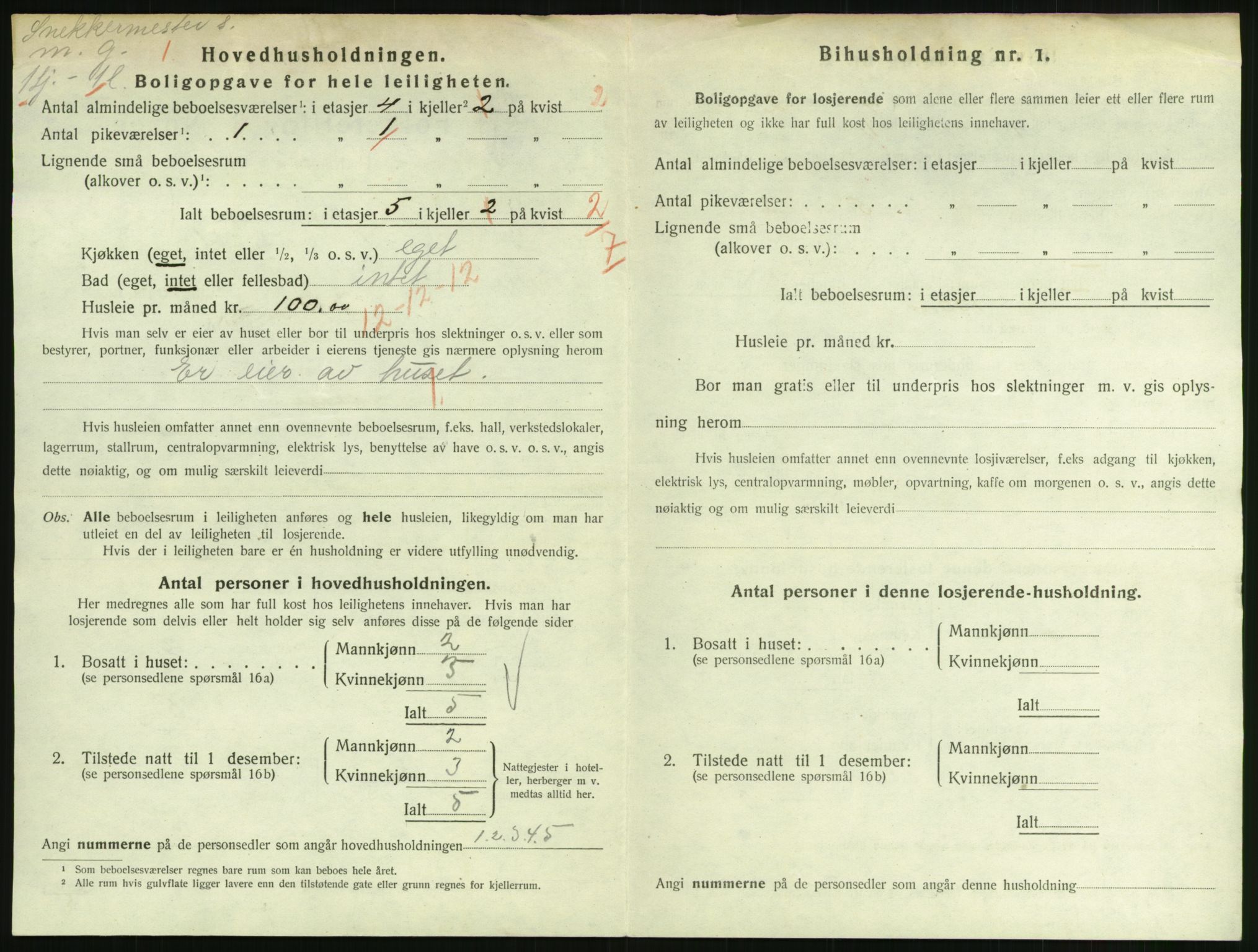 SAH, 1920 census for Lillehammer, 1920, p. 1731