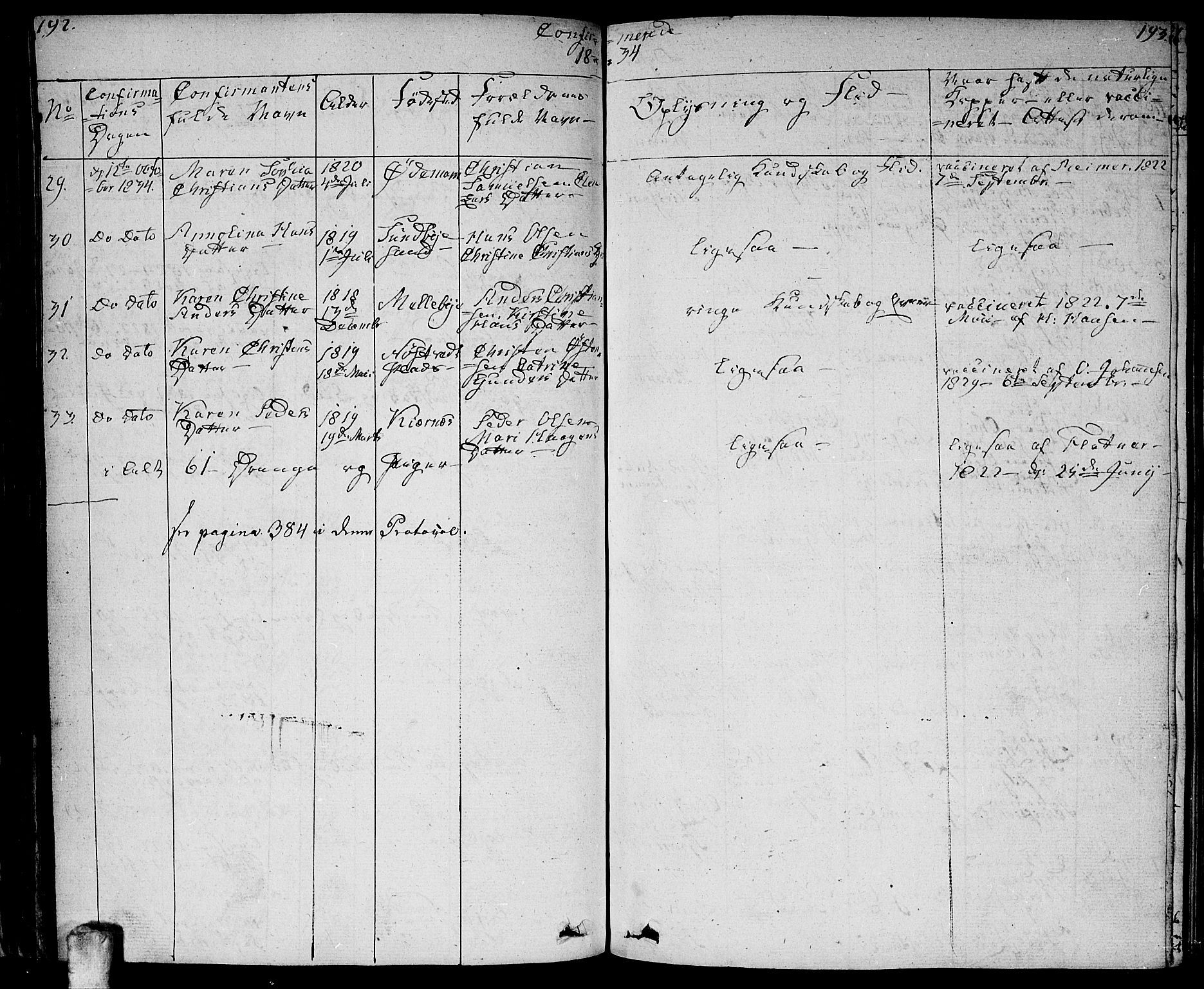 Ås prestekontor Kirkebøker, AV/SAO-A-10894/F/Fa/L0005: Parish register (official) no. I 5, 1827-1840, p. 192-193