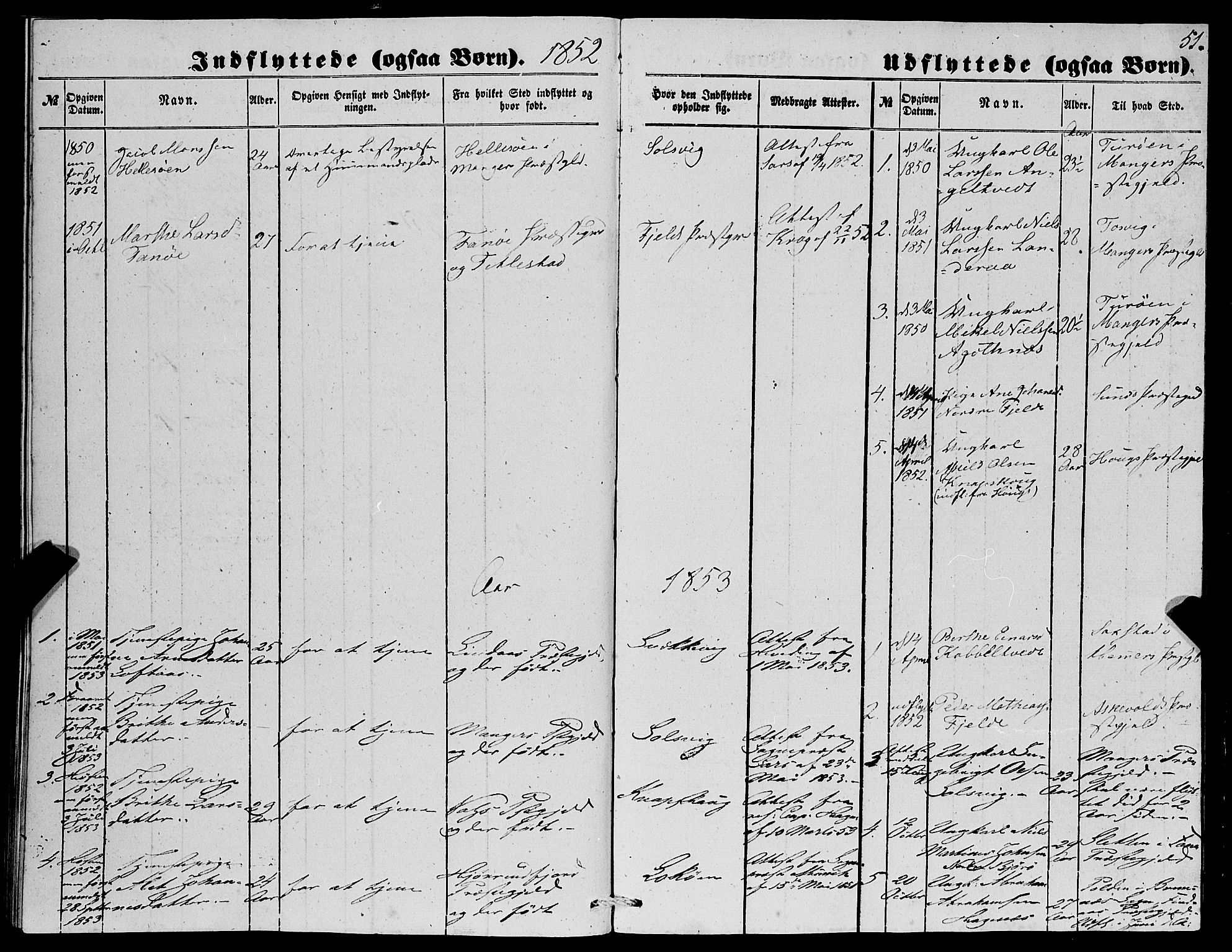 Fjell sokneprestembete, SAB/A-75301/H/Haa: Parish register (official) no. A 4, 1851-1870, p. 51