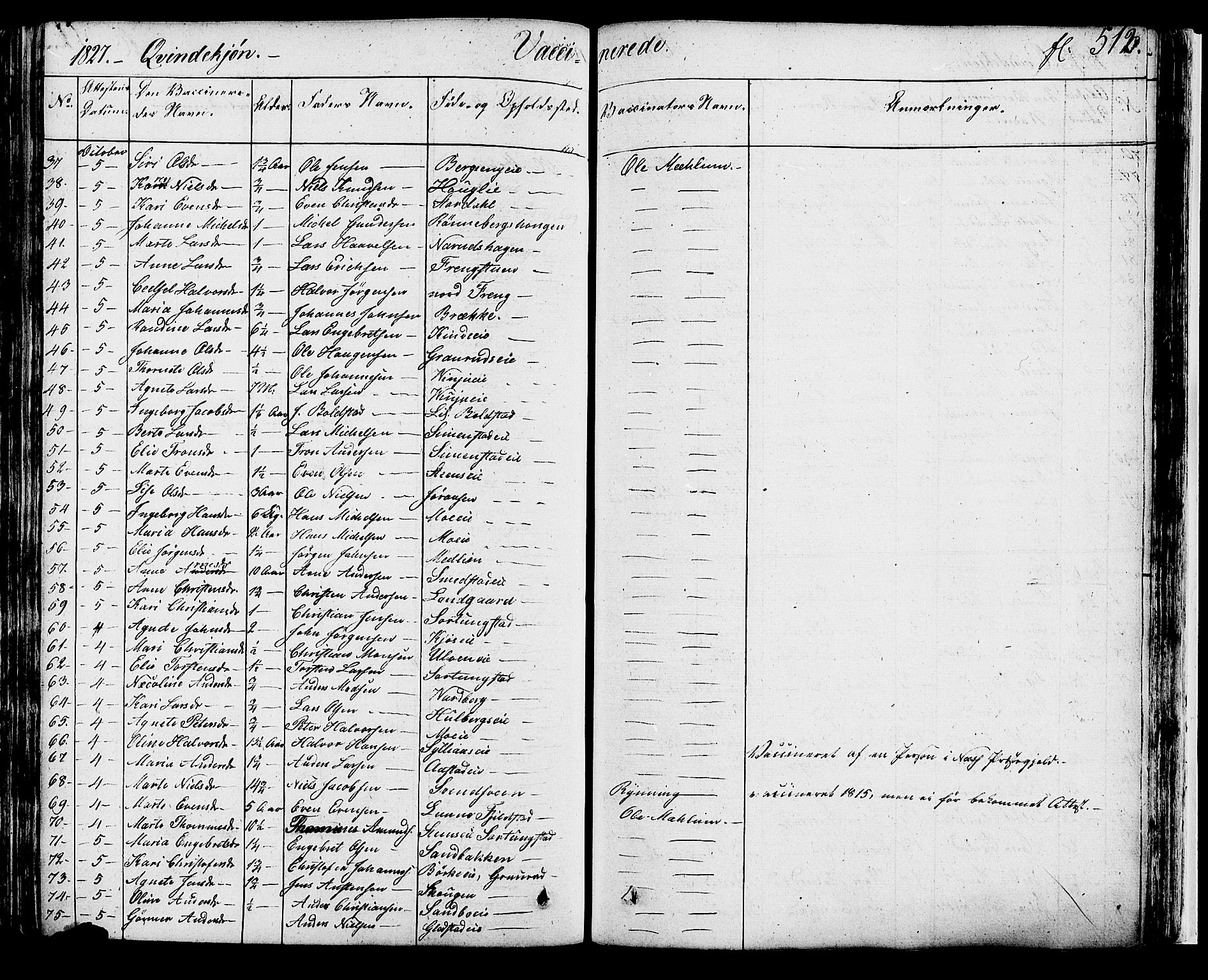 Ringsaker prestekontor, SAH/PREST-014/K/Ka/L0007: Parish register (official) no. 7B, 1826-1837, p. 512