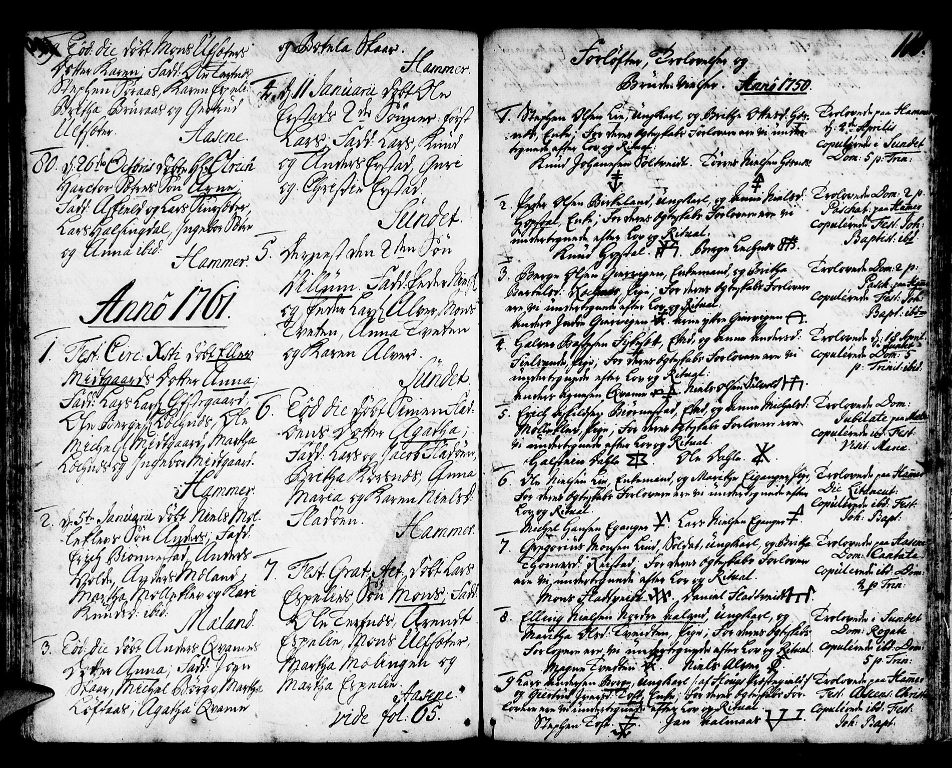 Hamre sokneprestembete, SAB/A-75501/H/Ha/Haa/Haaa/L0006: Parish register (official) no. A 6, 1750-1761, p. 110