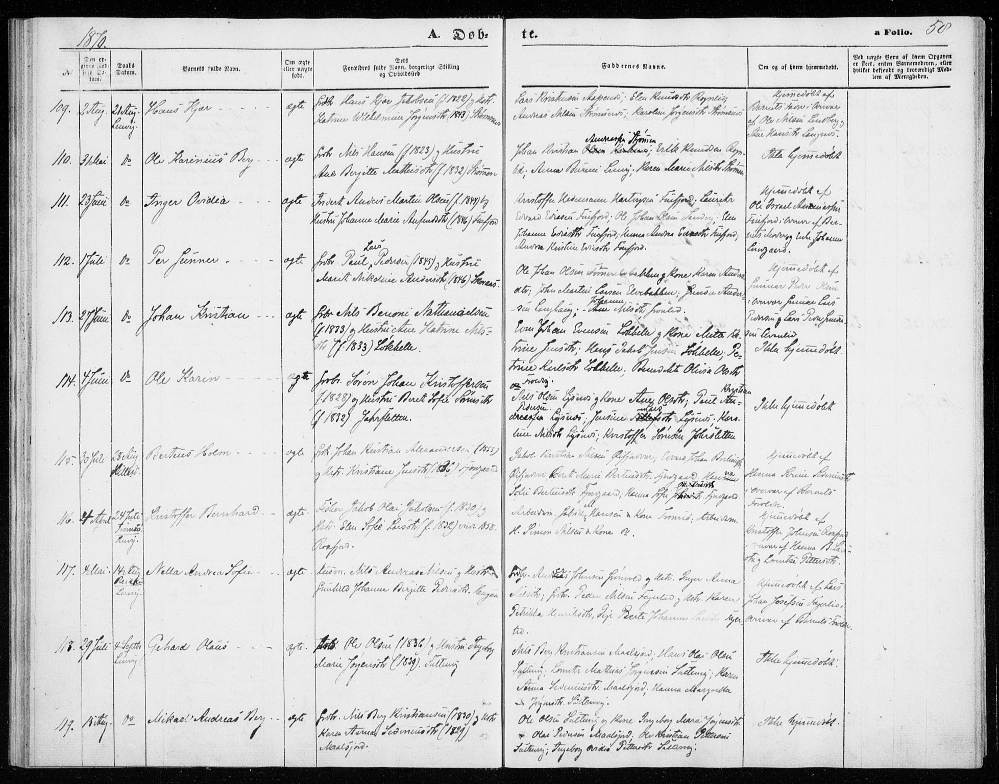 Lenvik sokneprestembete, SATØ/S-1310/H/Ha/Haa/L0009kirke: Parish register (official) no. 9, 1866-1873, p. 58