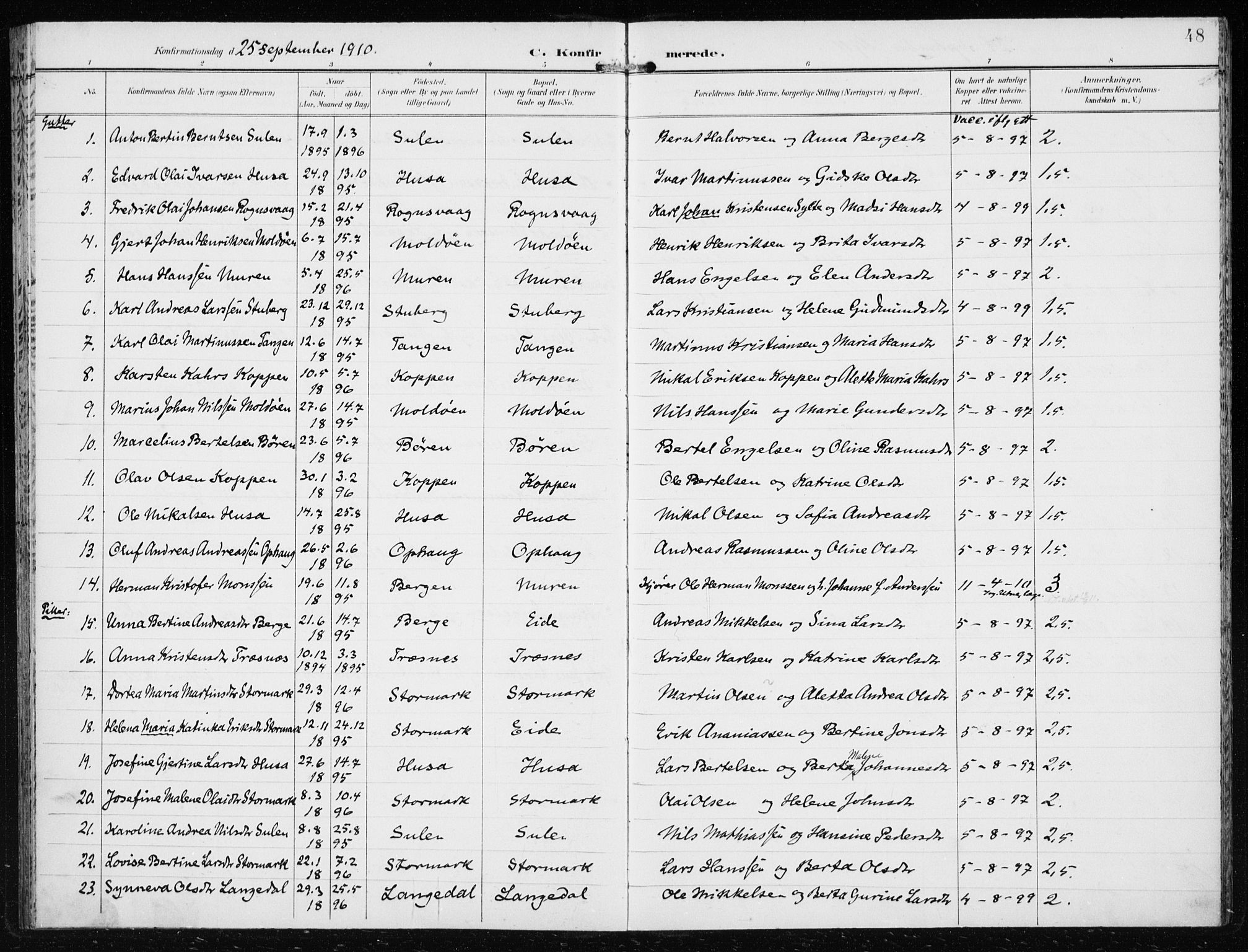 Lindås Sokneprestembete, AV/SAB-A-76701/H/Haa/Haad/L0002: Parish register (official) no. D  2, 1897-1912, p. 48