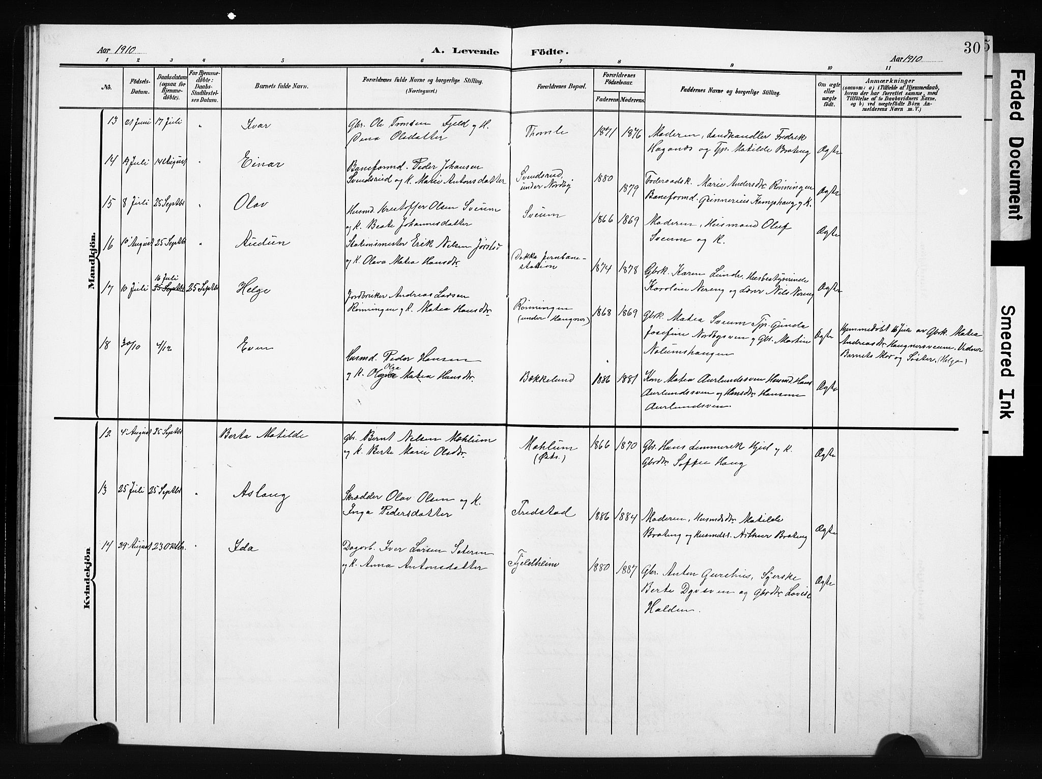 Nordre Land prestekontor, AV/SAH-PREST-124/H/Ha/Hab/L0006: Parish register (copy) no. 6, 1905-1929, p. 30