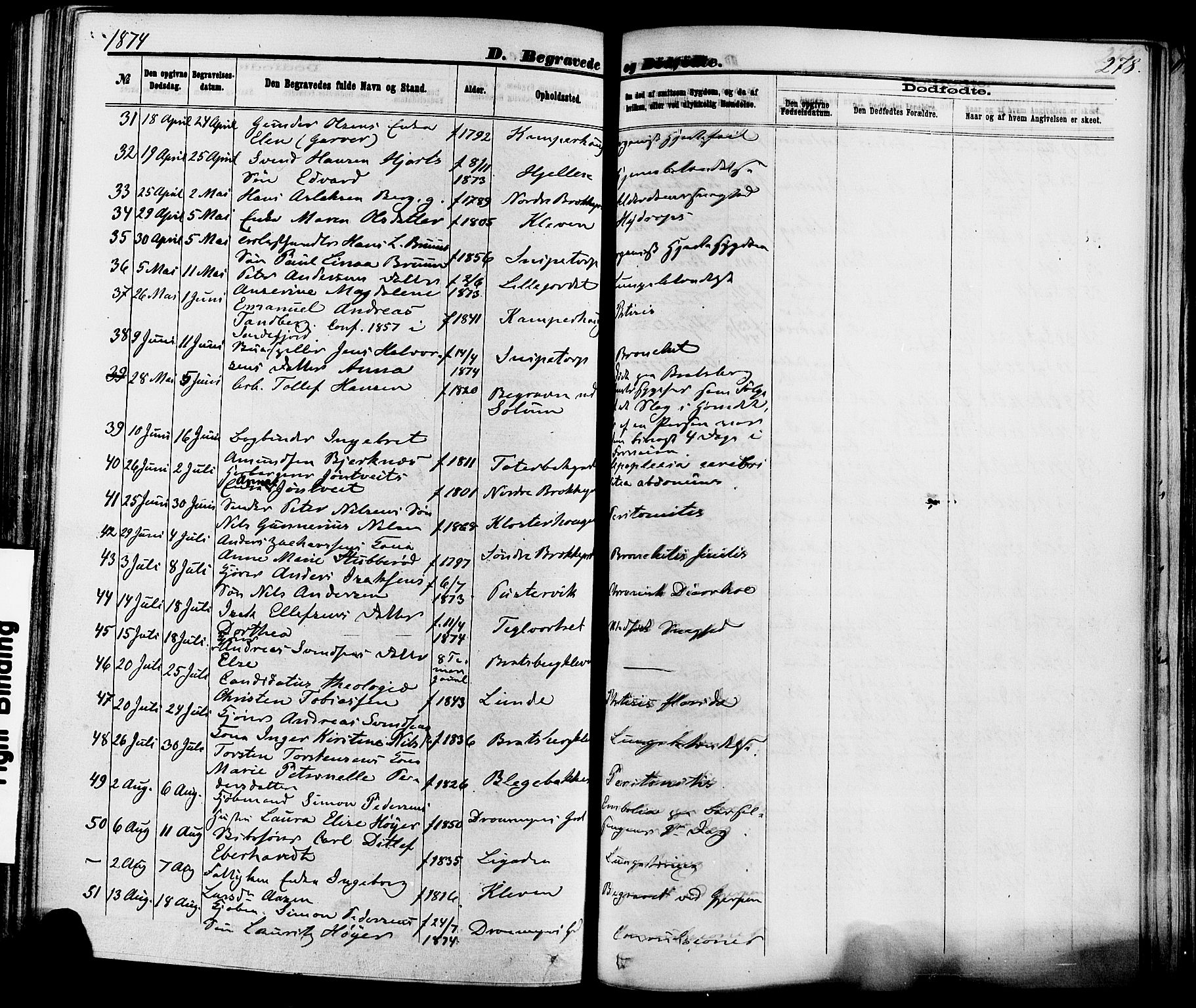 Skien kirkebøker, AV/SAKO-A-302/F/Fa/L0008: Parish register (official) no. 8, 1866-1877, p. 278