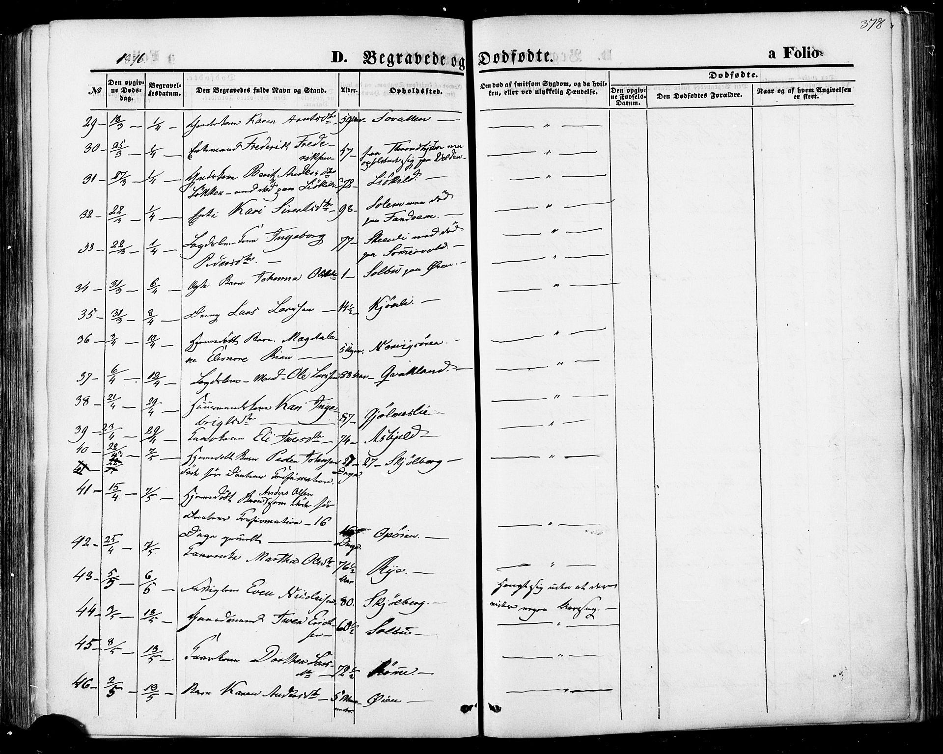 Ministerialprotokoller, klokkerbøker og fødselsregistre - Sør-Trøndelag, SAT/A-1456/668/L0807: Parish register (official) no. 668A07, 1870-1880, p. 378