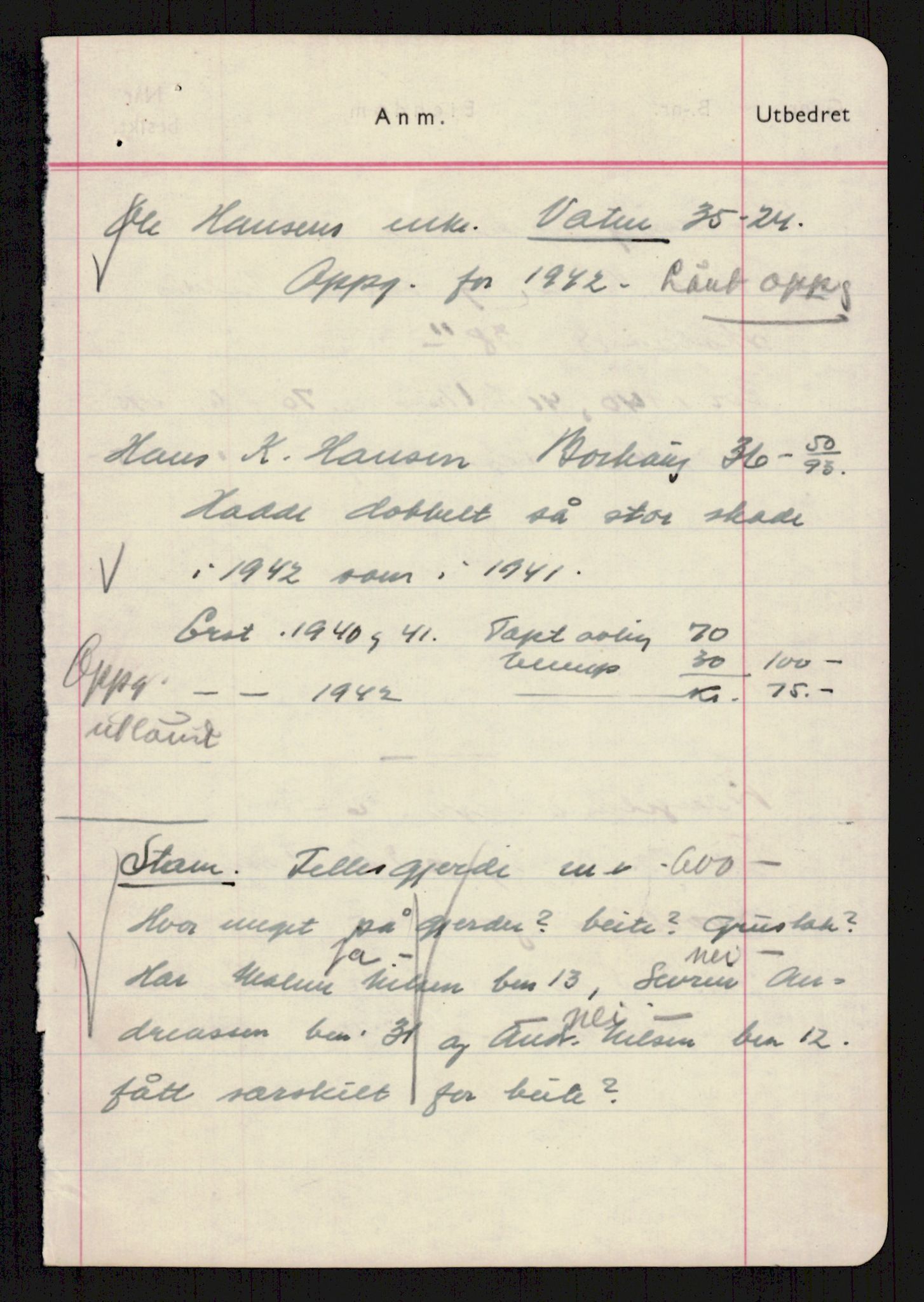 Forsvarsdepartementet, 10. kontor / Oppgjørskontoret, AV/RA-RAFA-1225/D/Db/L0178: Lista oppgjørskontor, 1941-1947, p. 1078