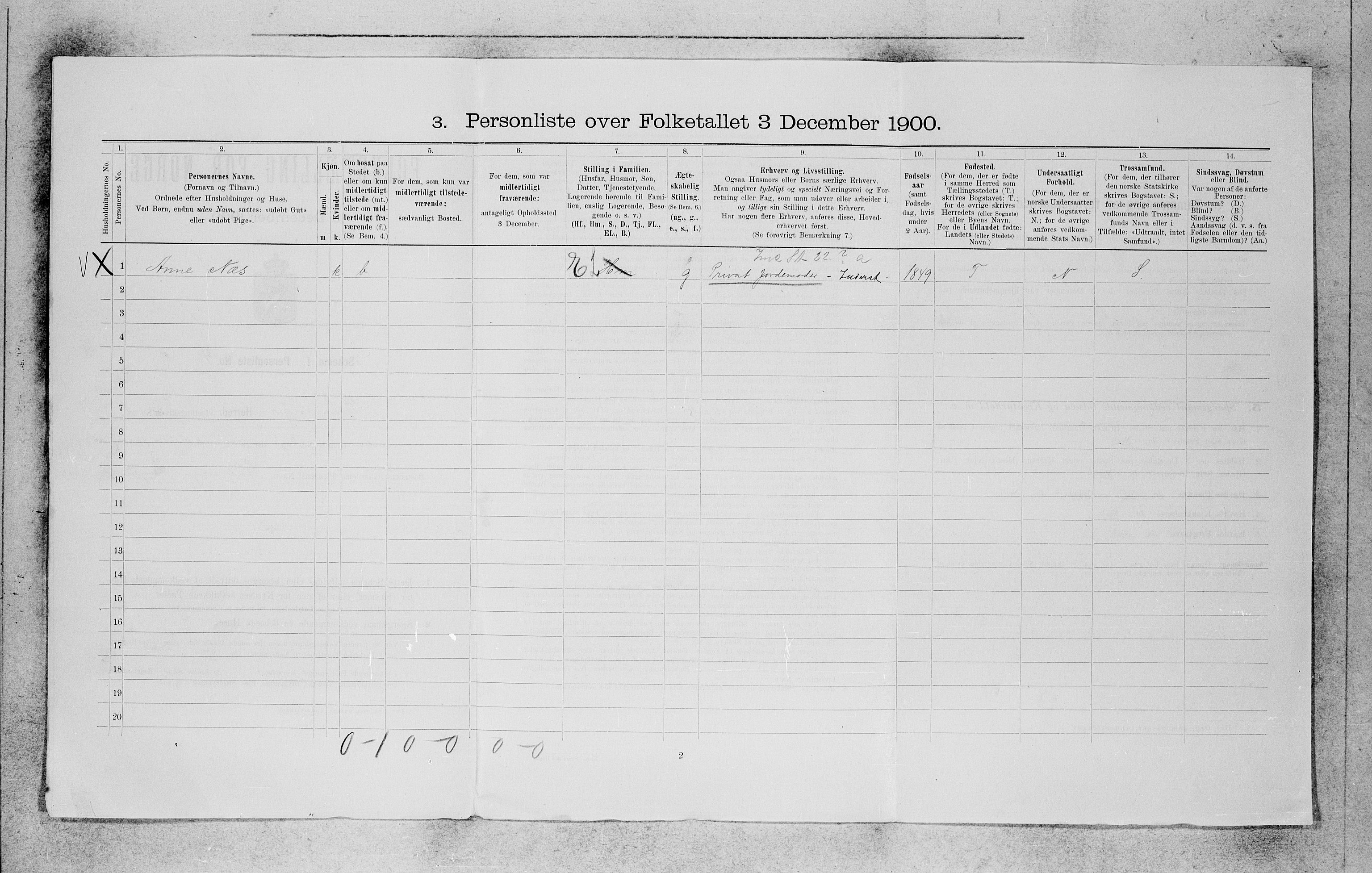 SAB, 1900 census for Bremanger, 1900, p. 33