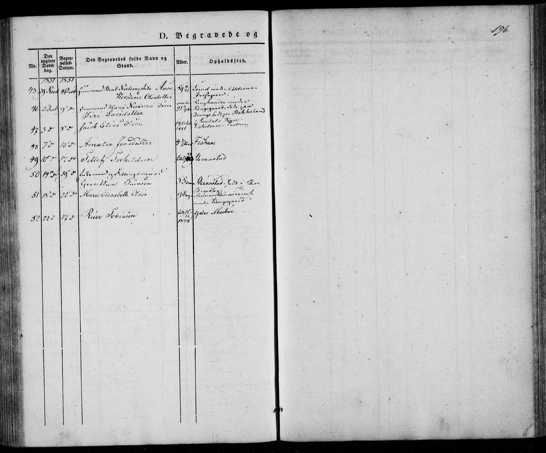 Oddernes sokneprestkontor, AV/SAK-1111-0033/F/Fa/Faa/L0006: Parish register (official) no. A 6, 1838-1851, p. 196