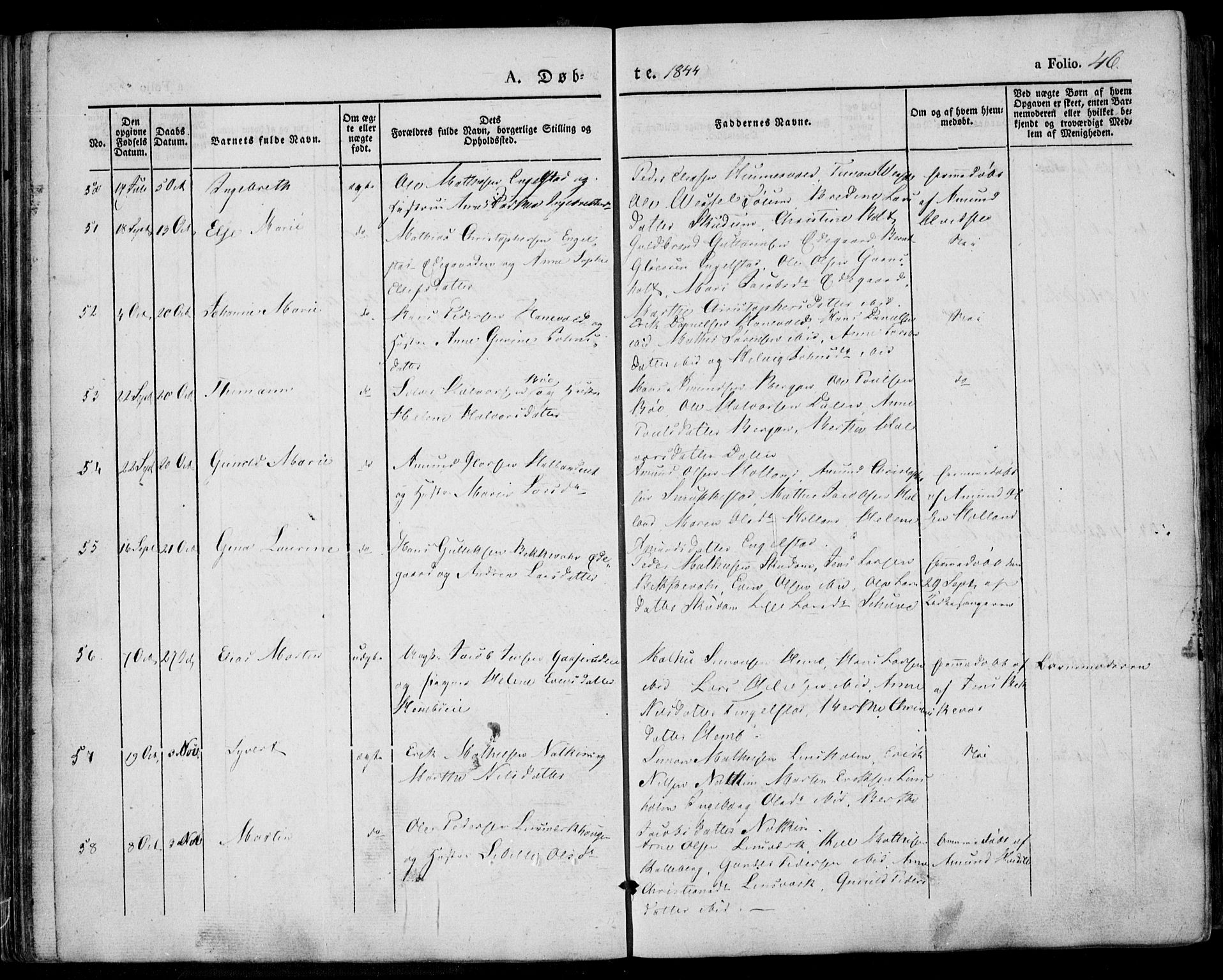 Lardal kirkebøker, AV/SAKO-A-350/F/Fa/L0006: Parish register (official) no. I 6, 1835-1860, p. 46