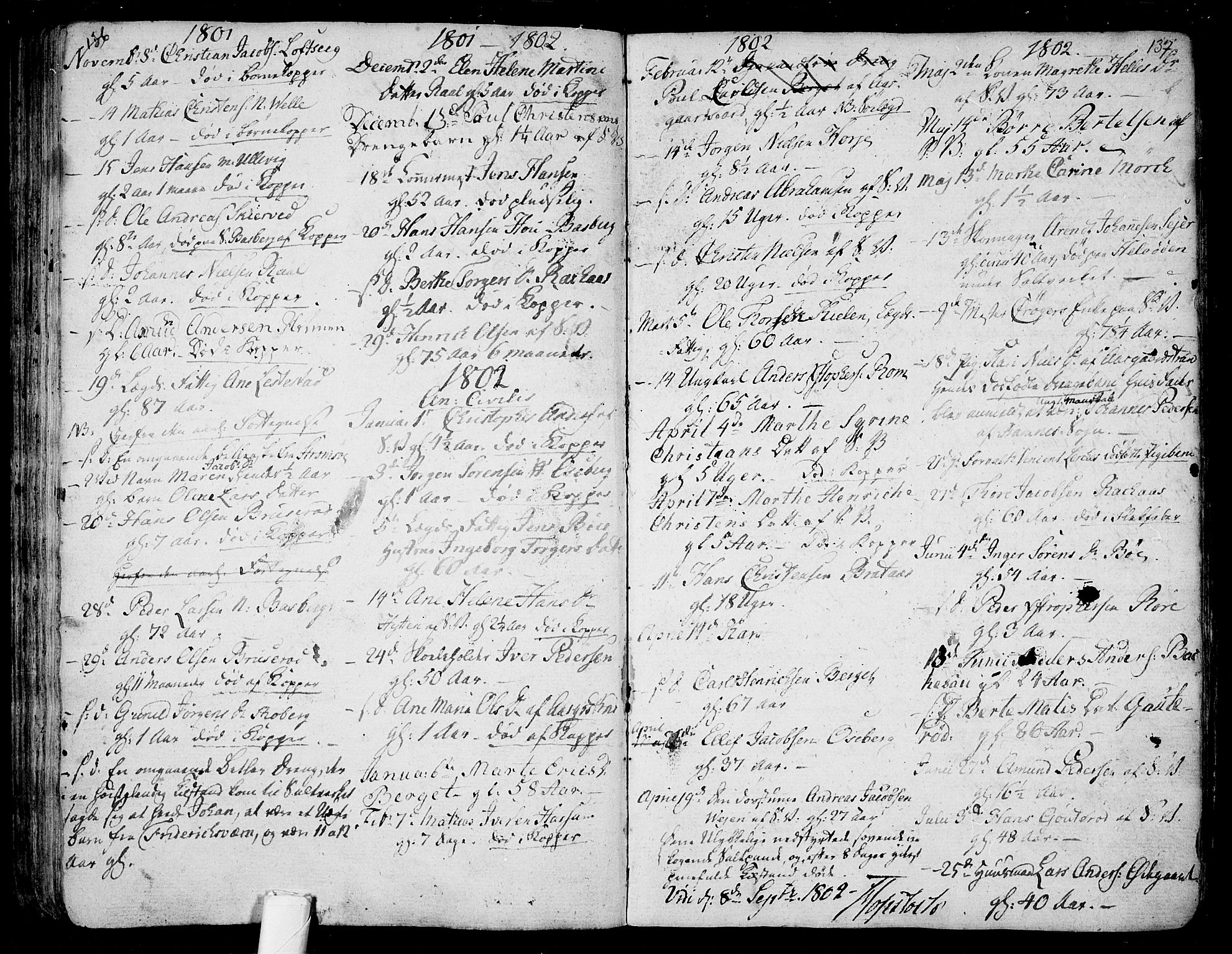 Sem kirkebøker, AV/SAKO-A-5/F/Fb/L0003: Parish register (official) no. II 3, 1792-1814, p. 136-137