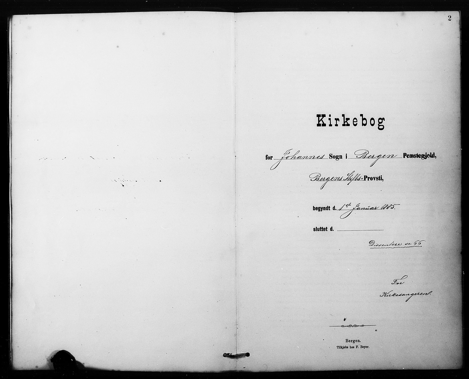Johanneskirken sokneprestembete, SAB/A-76001/H/Hab: Parish register (copy) no. E 1, 1885-1915, p. 2