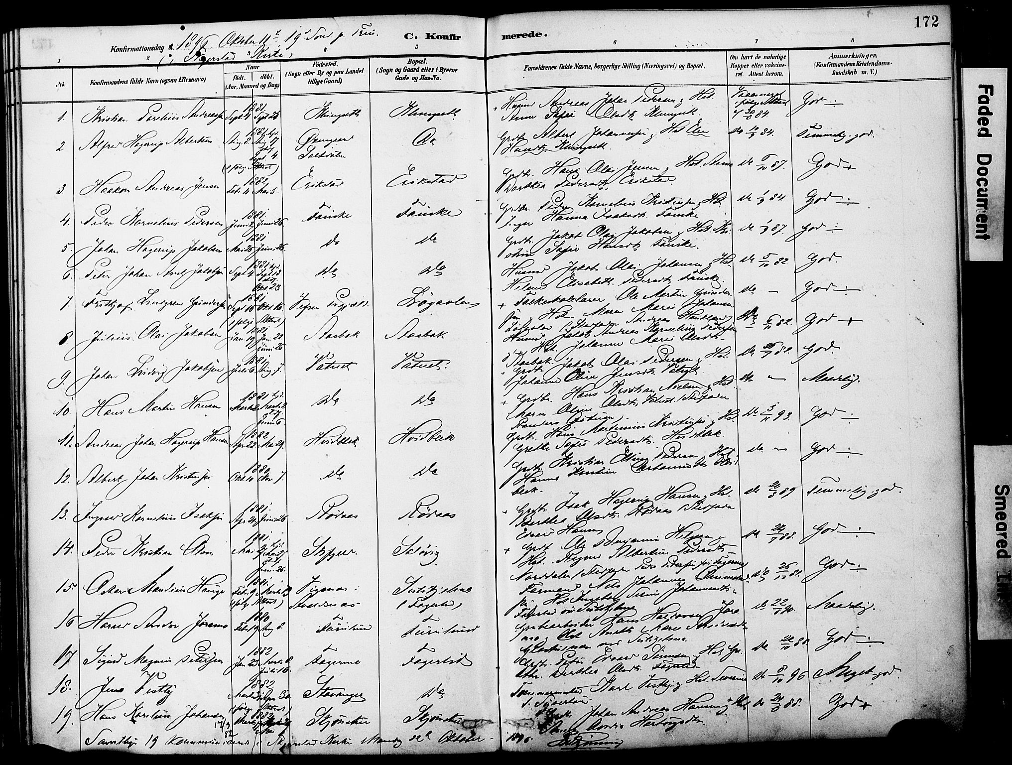 Ministerialprotokoller, klokkerbøker og fødselsregistre - Nordland, AV/SAT-A-1459/849/L0690: Parish register (official) no. 849A02, 1890-1897, p. 172