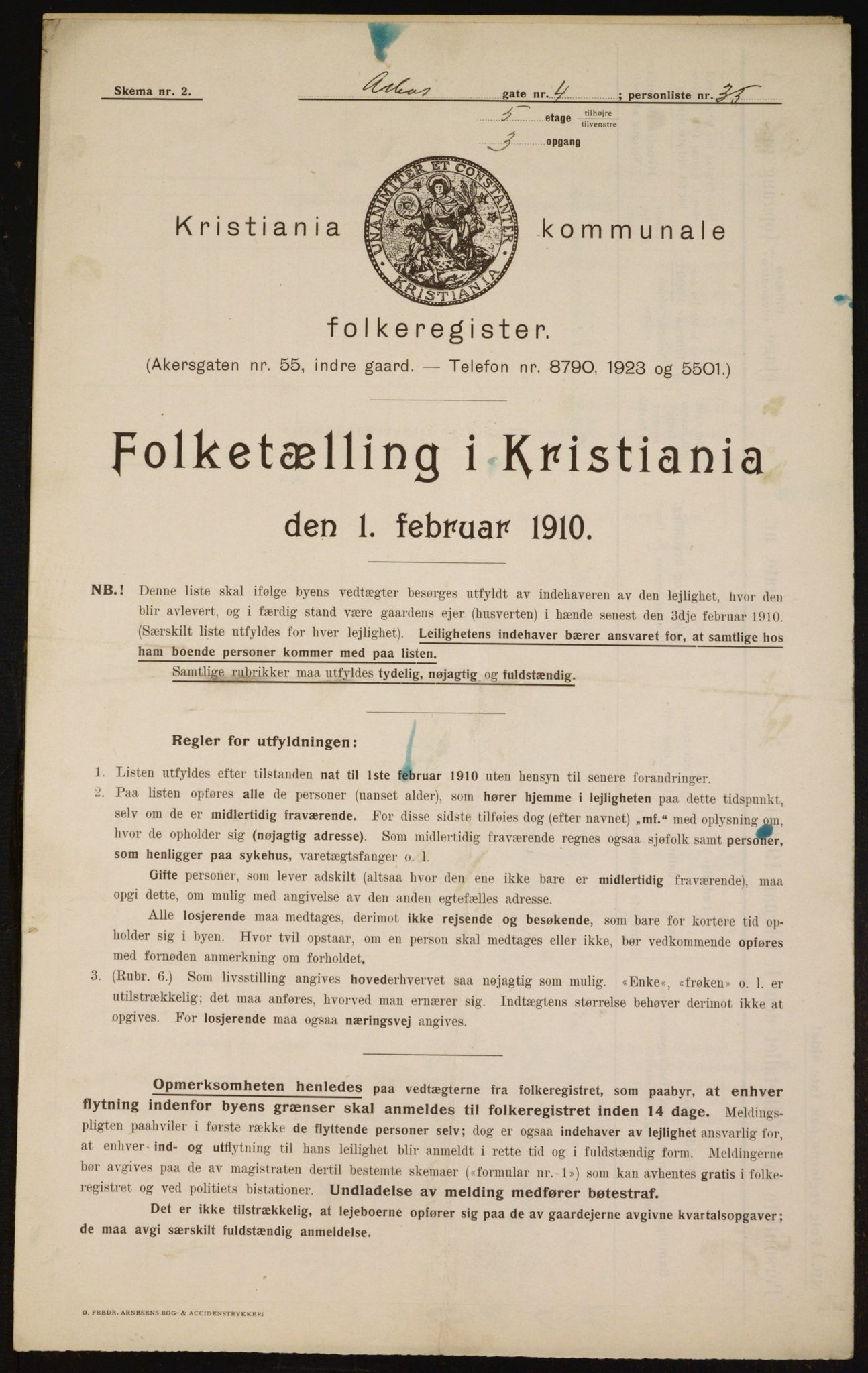 OBA, Municipal Census 1910 for Kristiania, 1910, p. 1837