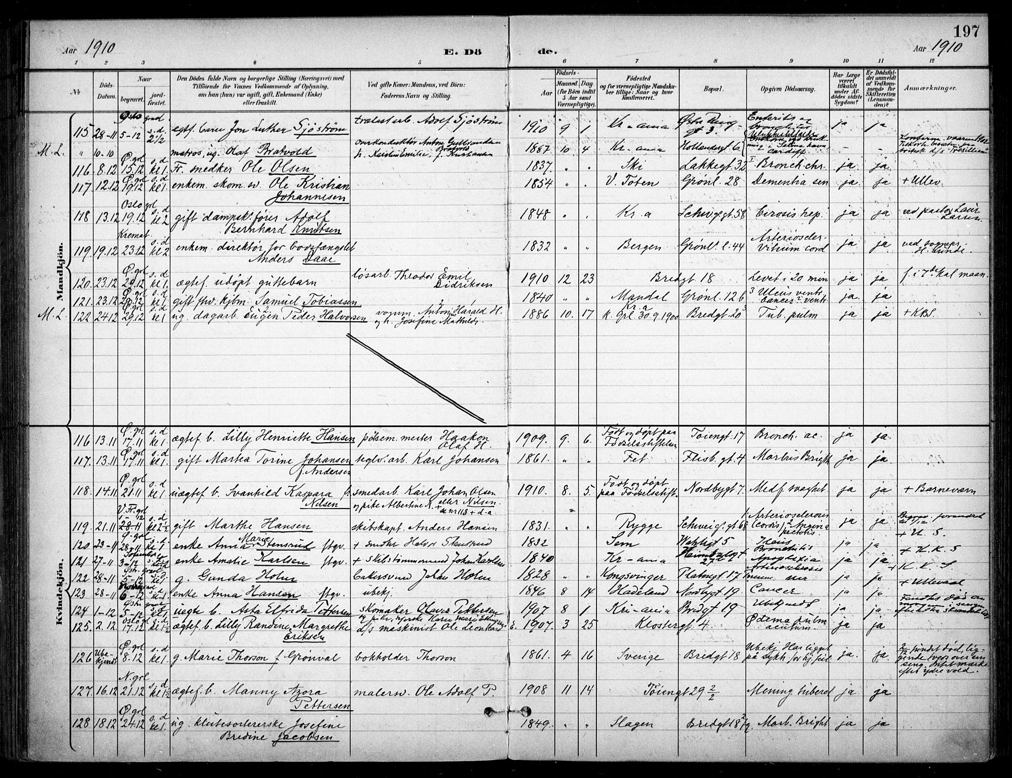 Grønland prestekontor Kirkebøker, SAO/A-10848/F/Fa/L0016: Parish register (official) no. 16, 1898-1918, p. 197