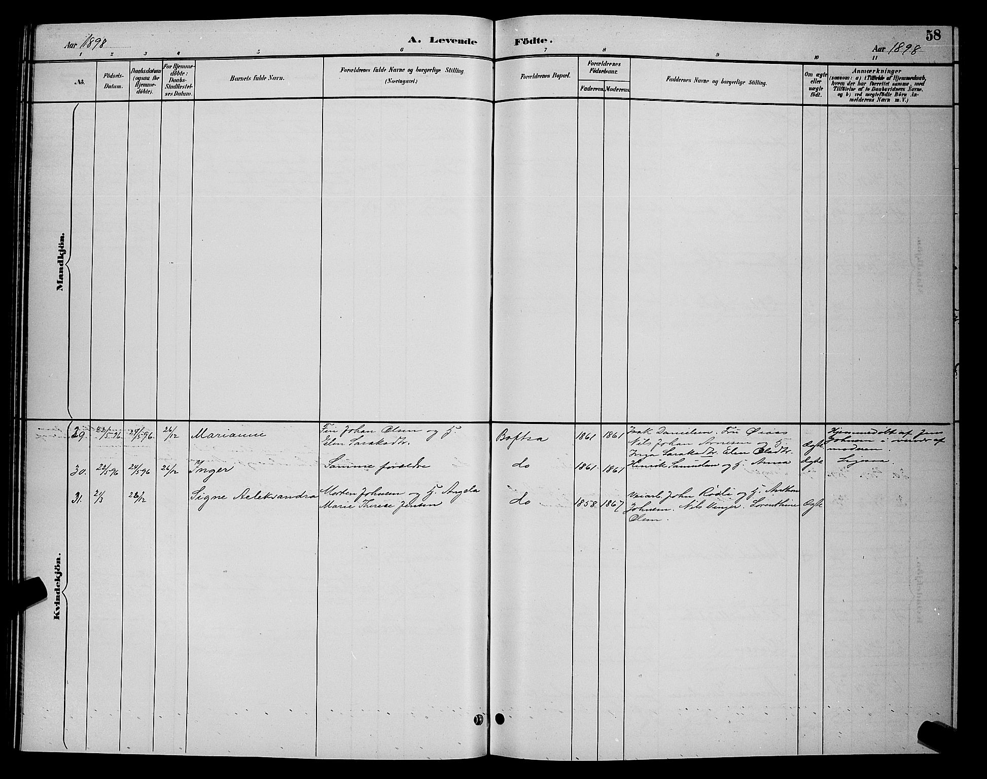 Tana sokneprestkontor, AV/SATØ-S-1334/H/Hb/L0004klokker: Parish register (copy) no. 4, 1890-1903, p. 58