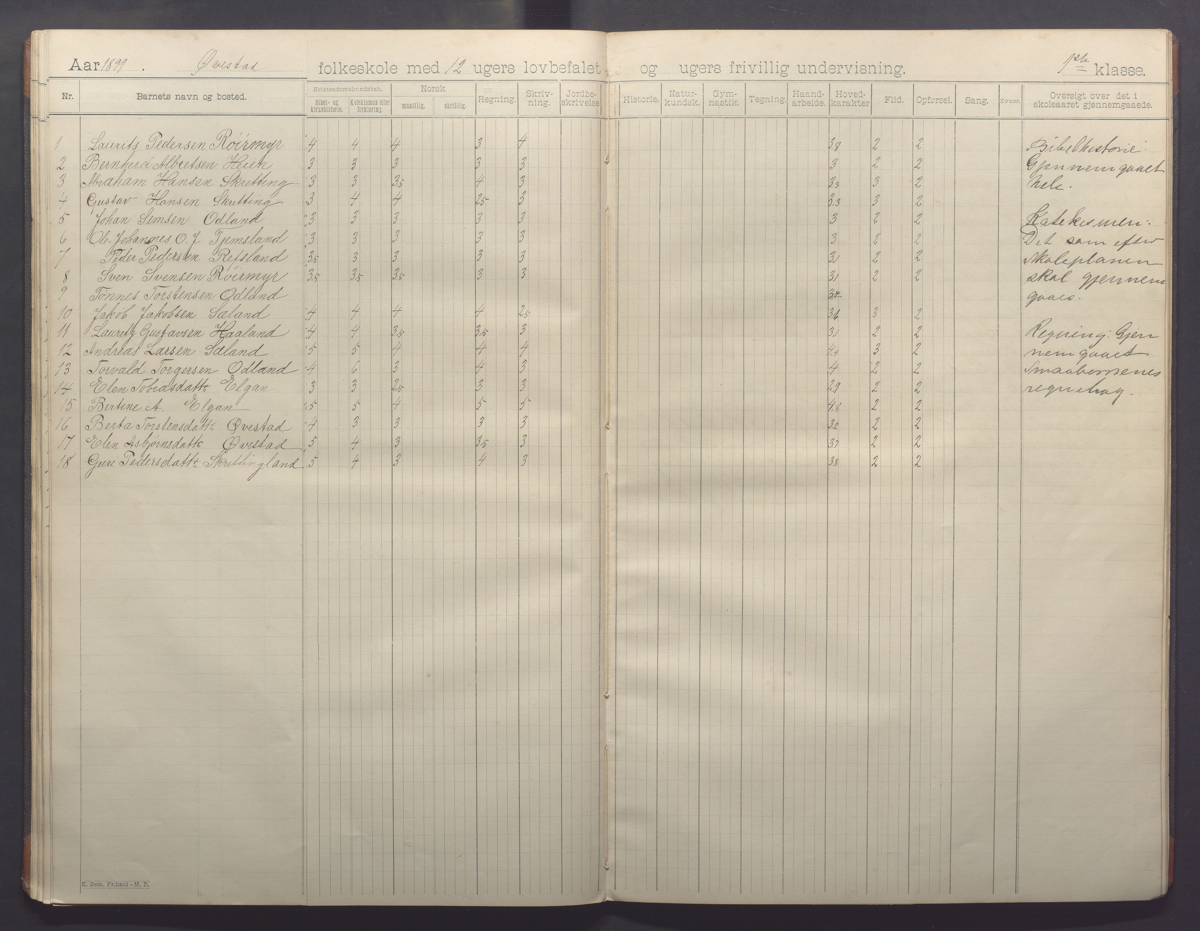 Varhaug kommune- Lerbrekk skule, IKAR/K-100961/H/L0001: Skuleprotokoll, 1892-1902, p. 34