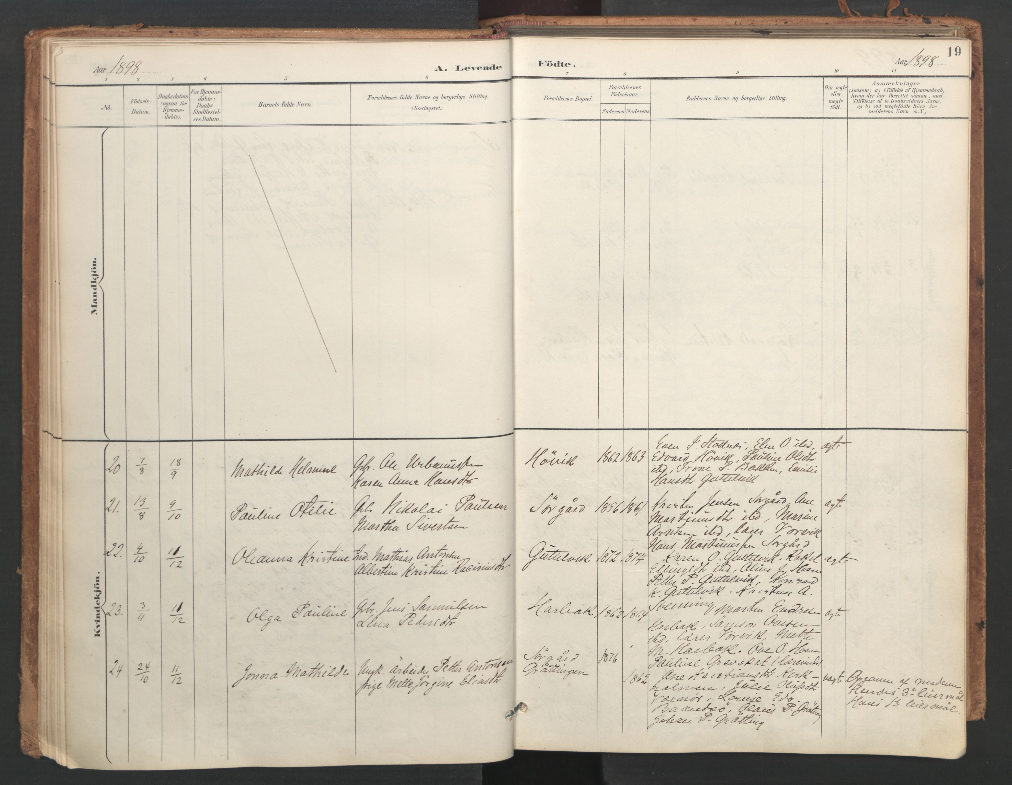 Ministerialprotokoller, klokkerbøker og fødselsregistre - Sør-Trøndelag, SAT/A-1456/656/L0693: Parish register (official) no. 656A02, 1894-1913, p. 19
