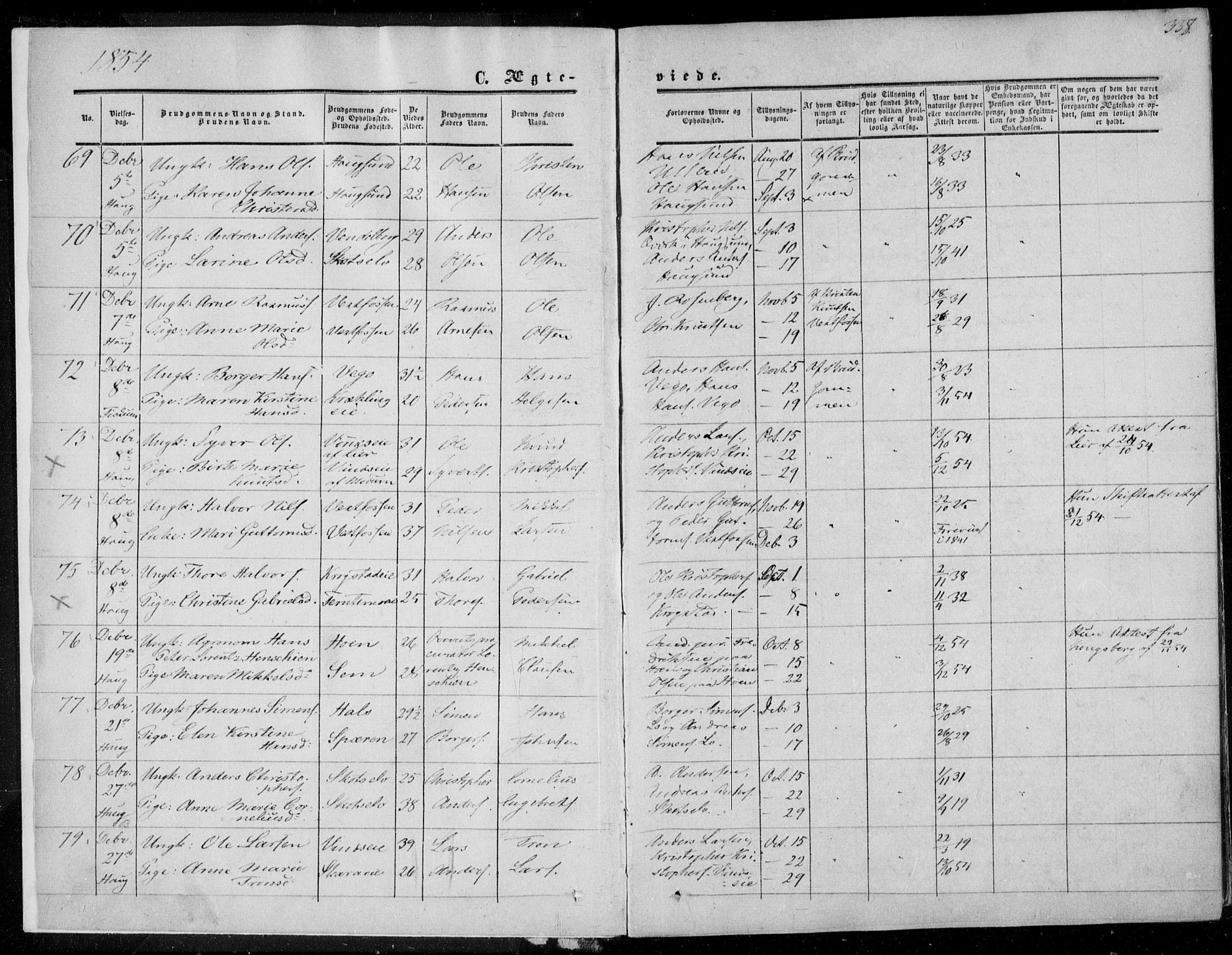 Eiker kirkebøker, SAKO/A-4/F/Fa/L0015b: Parish register (official) no. I 15B, 1854-1860, p. 338