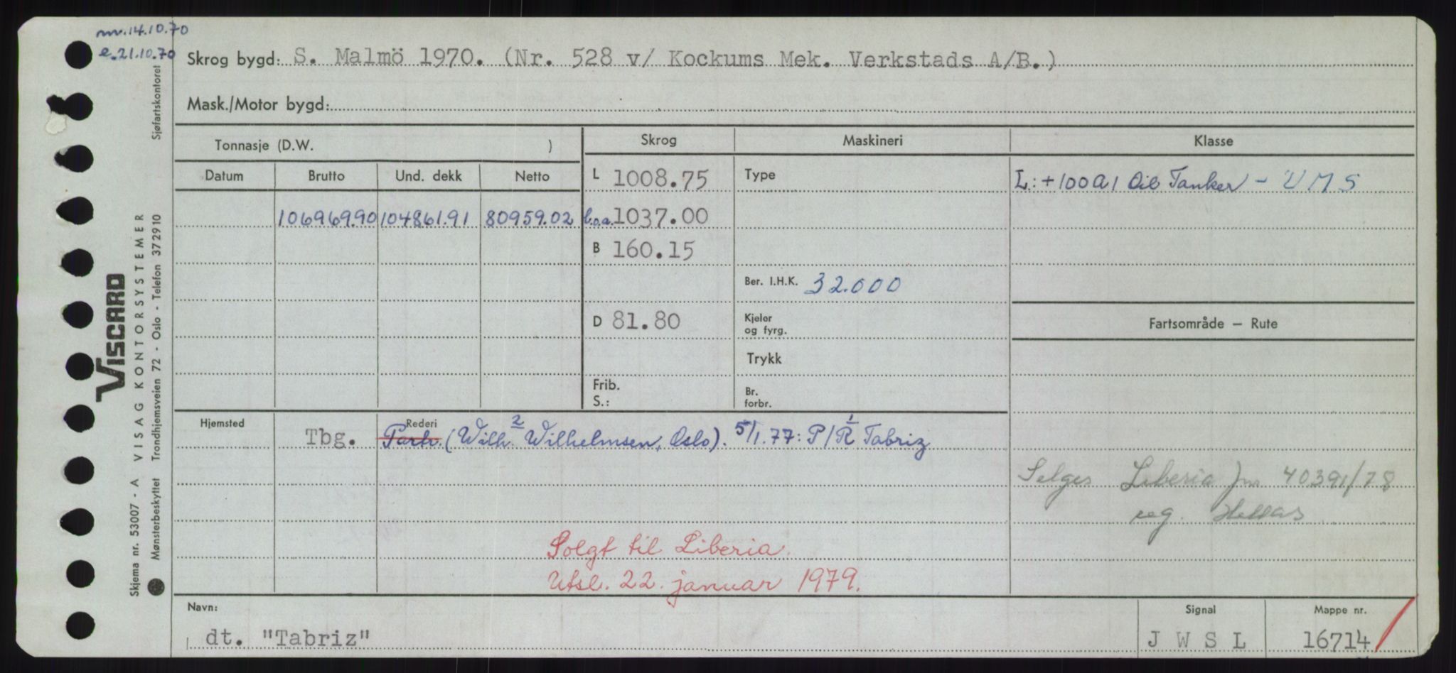 Sjøfartsdirektoratet med forløpere, Skipsmålingen, RA/S-1627/H/Hd/L0038: Fartøy, T-Th, p. 43