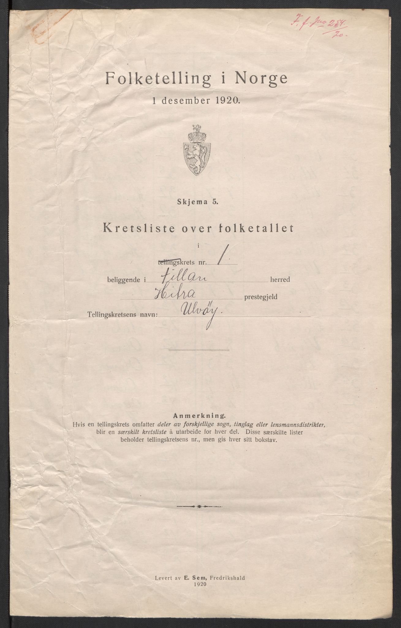 SAT, 1920 census for Fillan, 1920, p. 6