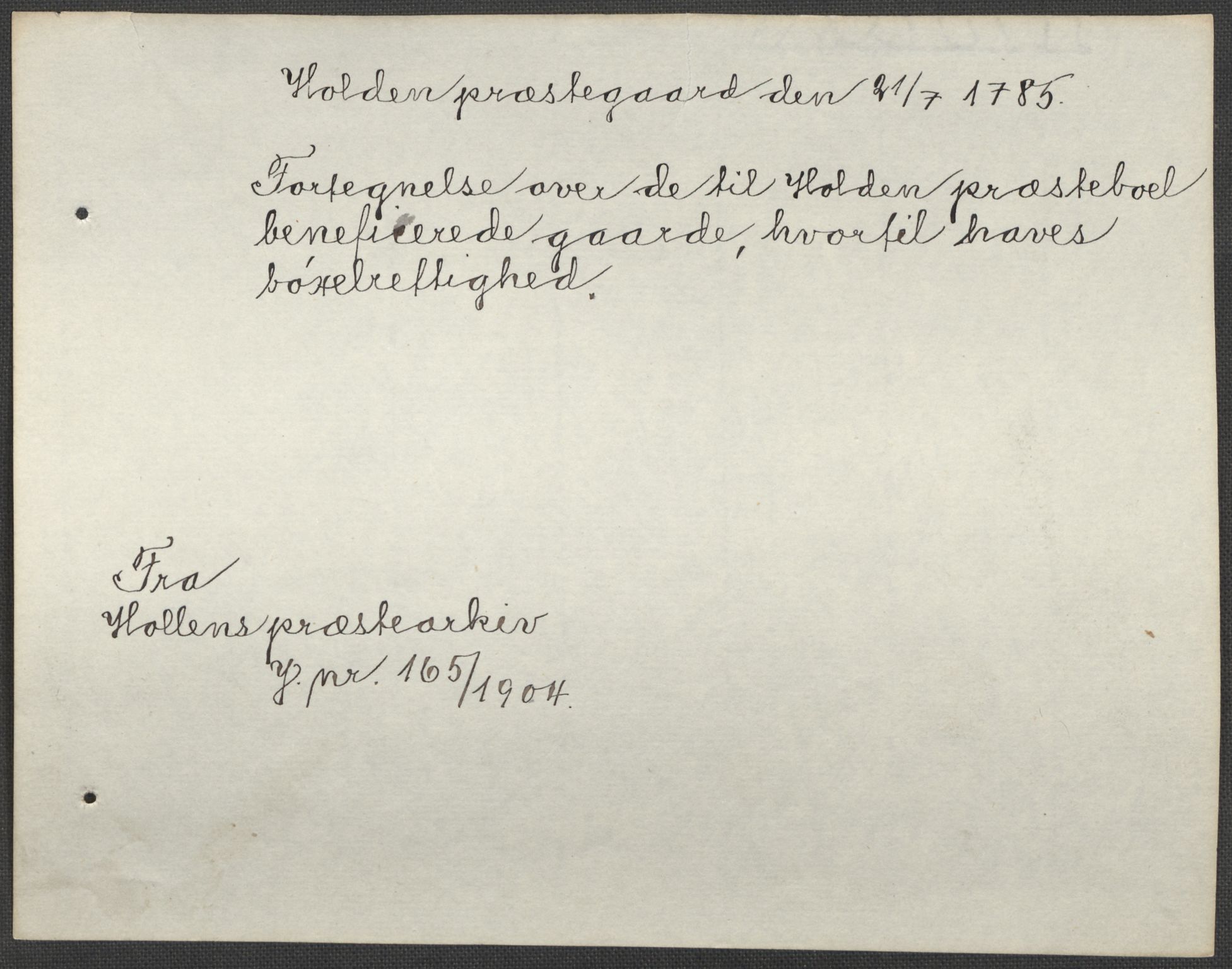 Riksarkivets diplomsamling, RA/EA-5965/F15/L0026: Prestearkiv - Telemark, 1575-1838, p. 176