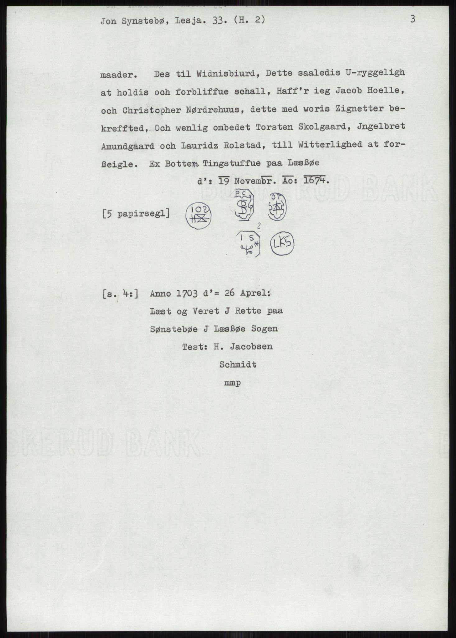 Samlinger til kildeutgivelse, Diplomavskriftsamlingen, AV/RA-EA-4053/H/Ha, p. 174